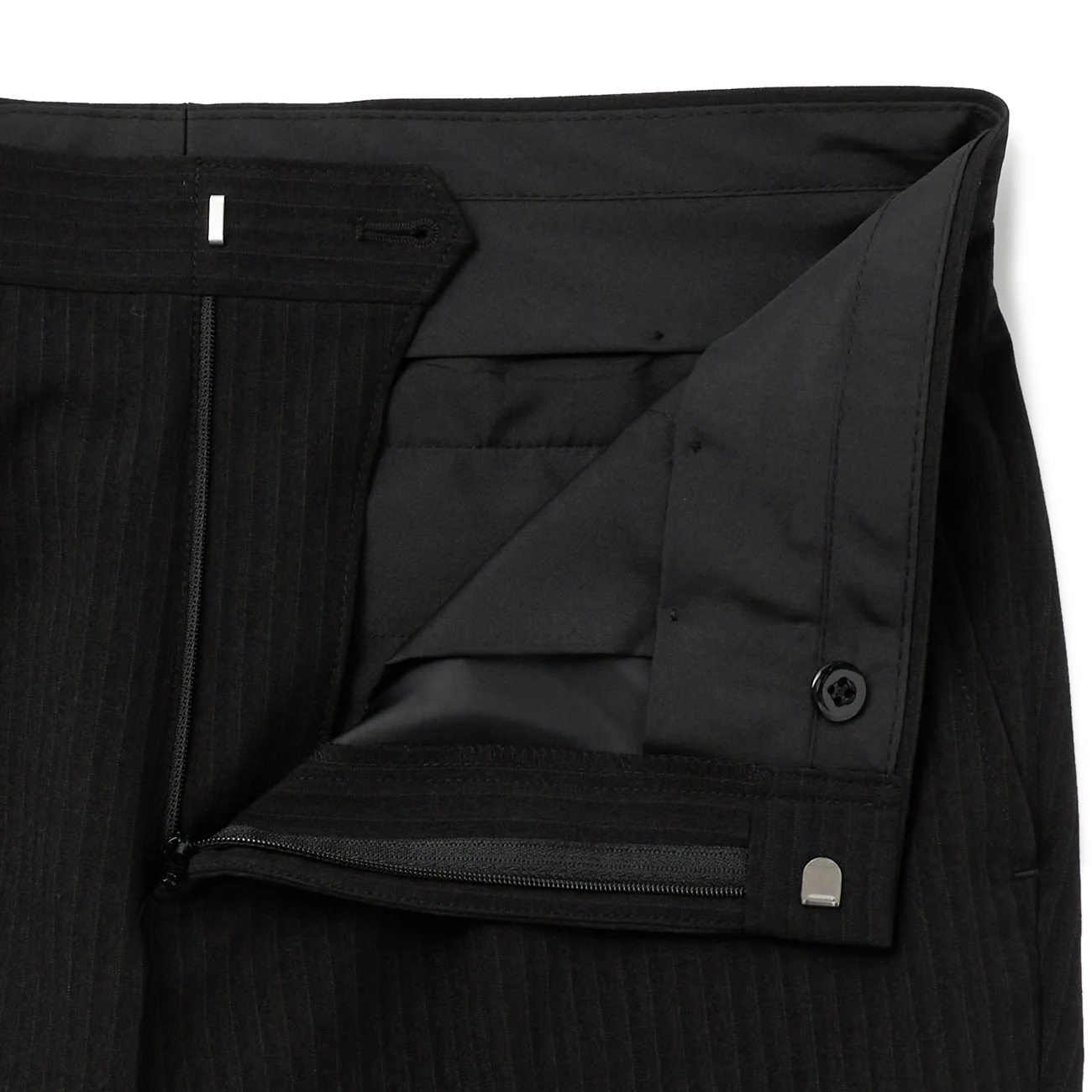 Washable Slim Fit Stripe Suit - Black - Image 17