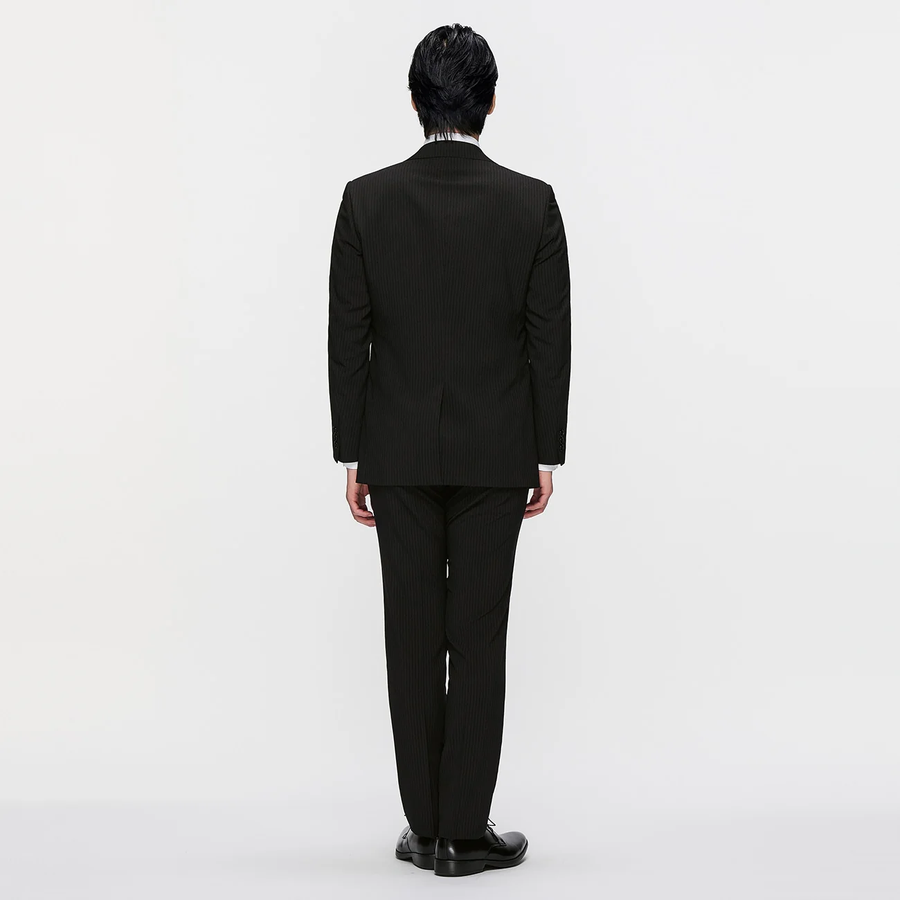 Washable Slim Fit Stripe Suit - Black - Image 4