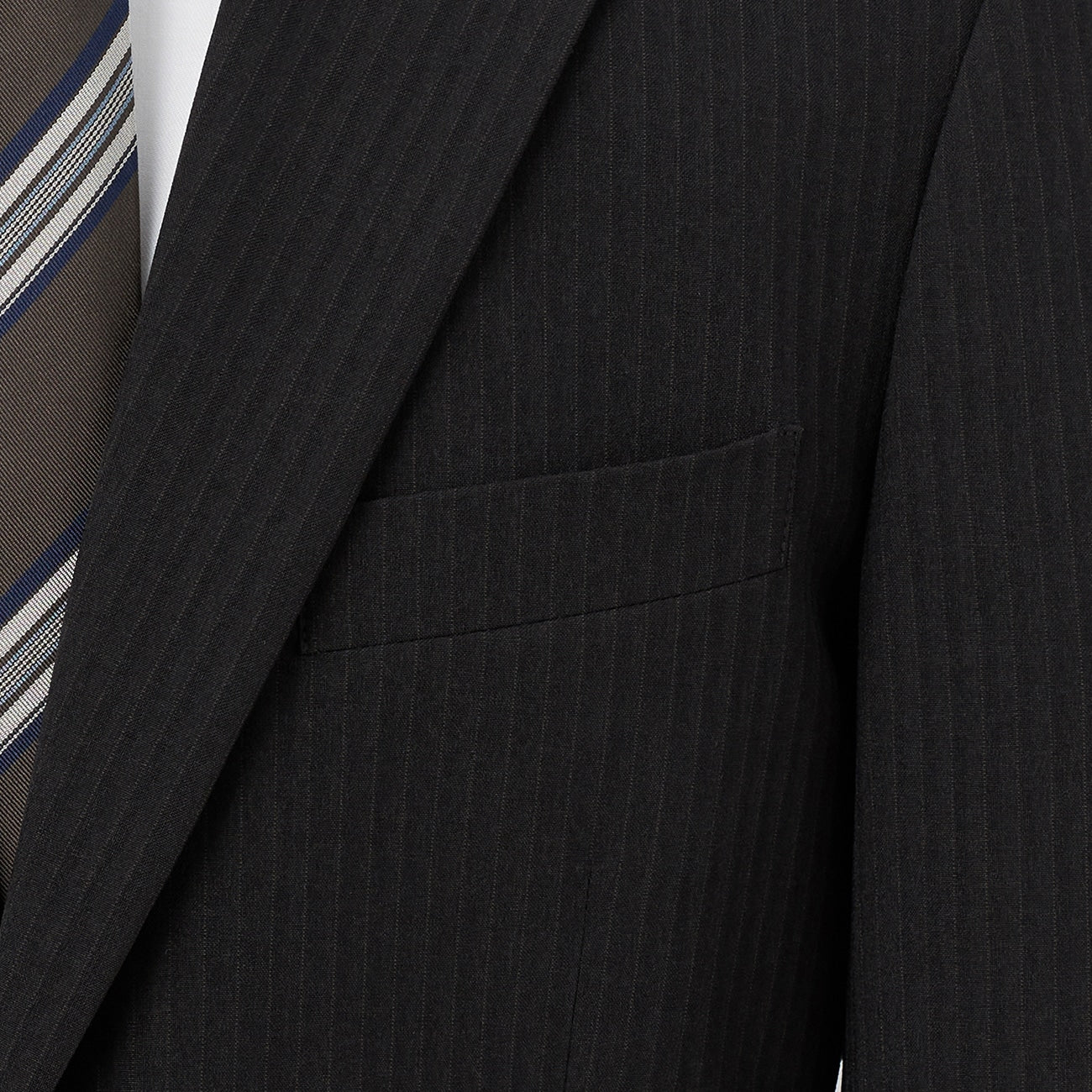 Washable Slim Fit Stripe Suit - Black - Image 9