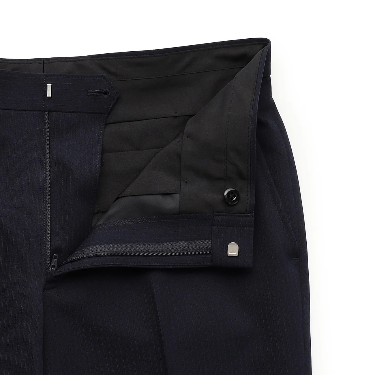 Washable Slim Fit Shadow Stripe Suit - Navy - Image 17