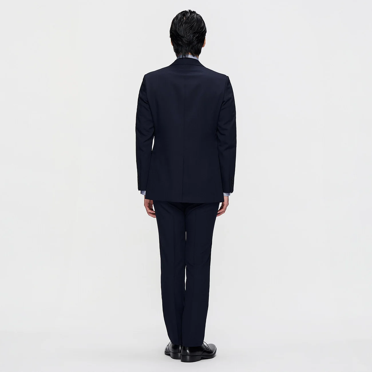 Washable Slim Fit Shadow Stripe Suit - Navy - Image 4