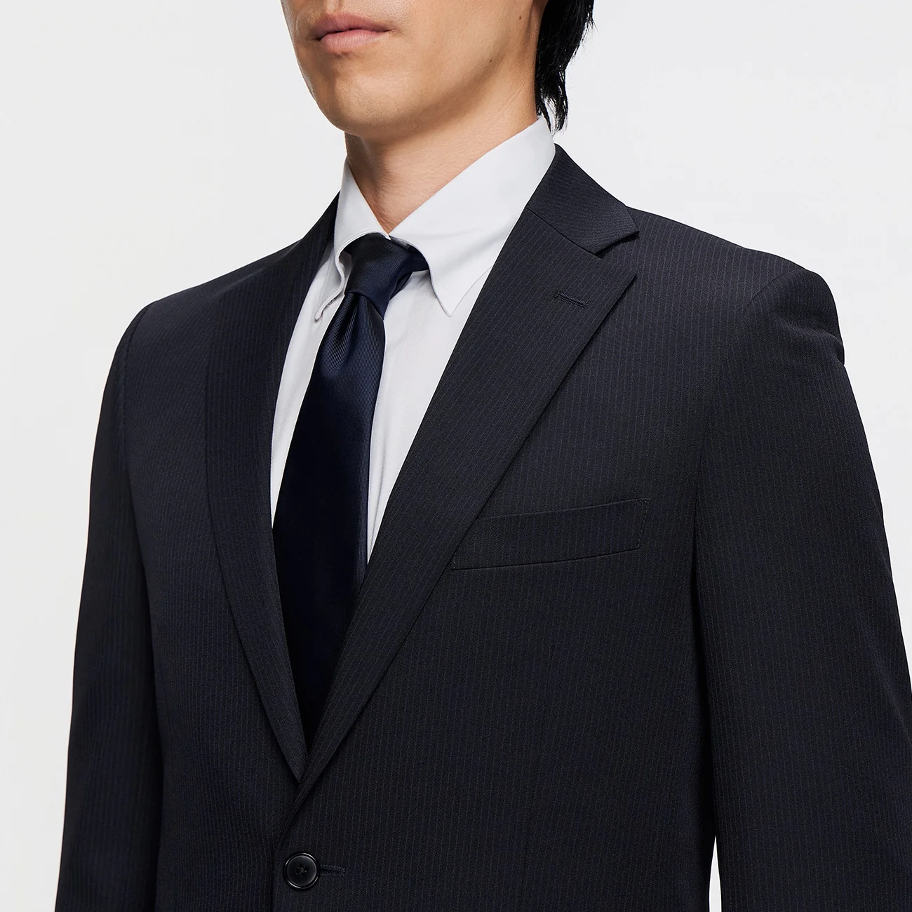 Washable Slim Fit Stripe 2-pant Suit - Navy - Image 6