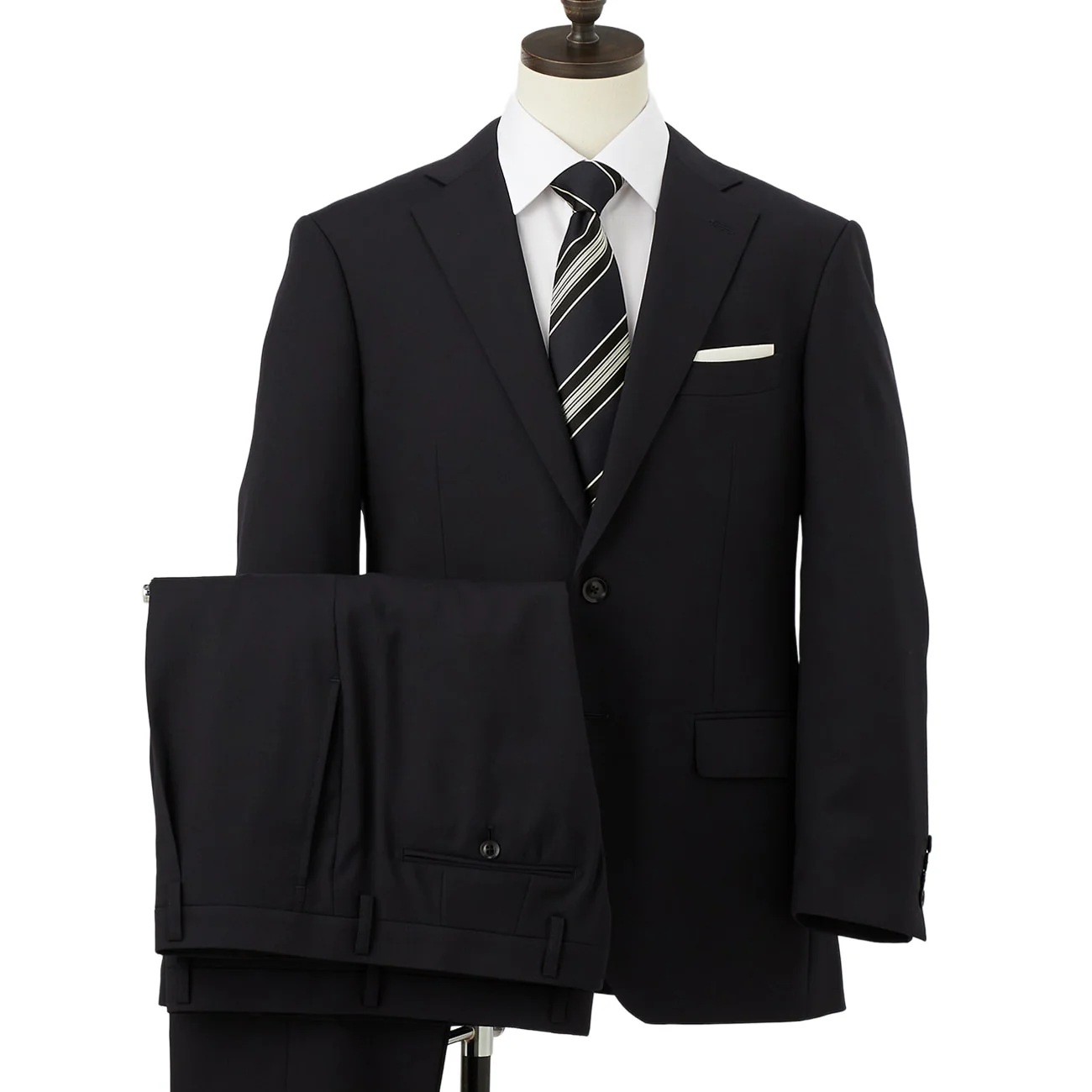Premium Stretch Shadow Stripe 2-Pant Suit - Navy - Image 7
