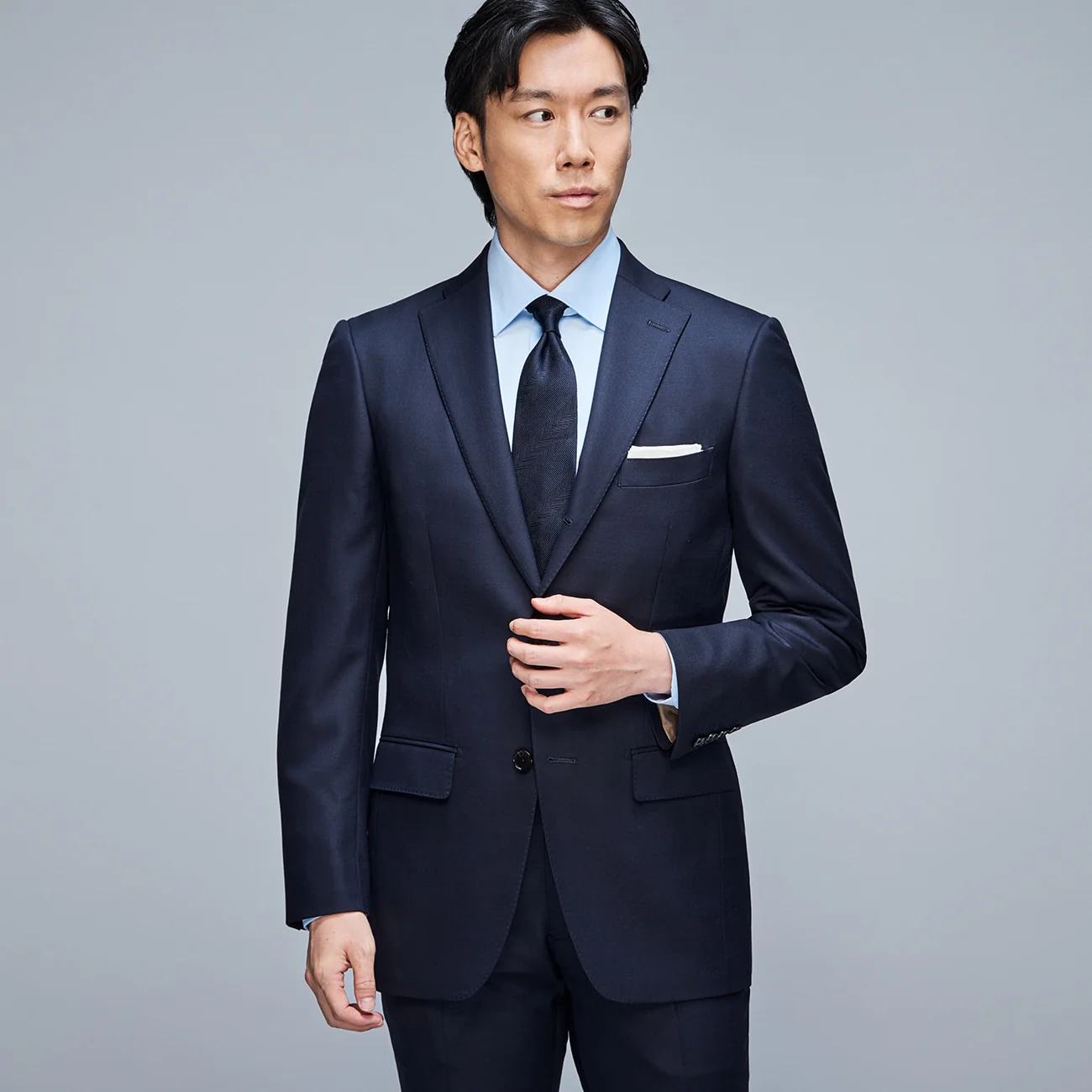 Golden Prestige Line Houndstooth Suit - Navy