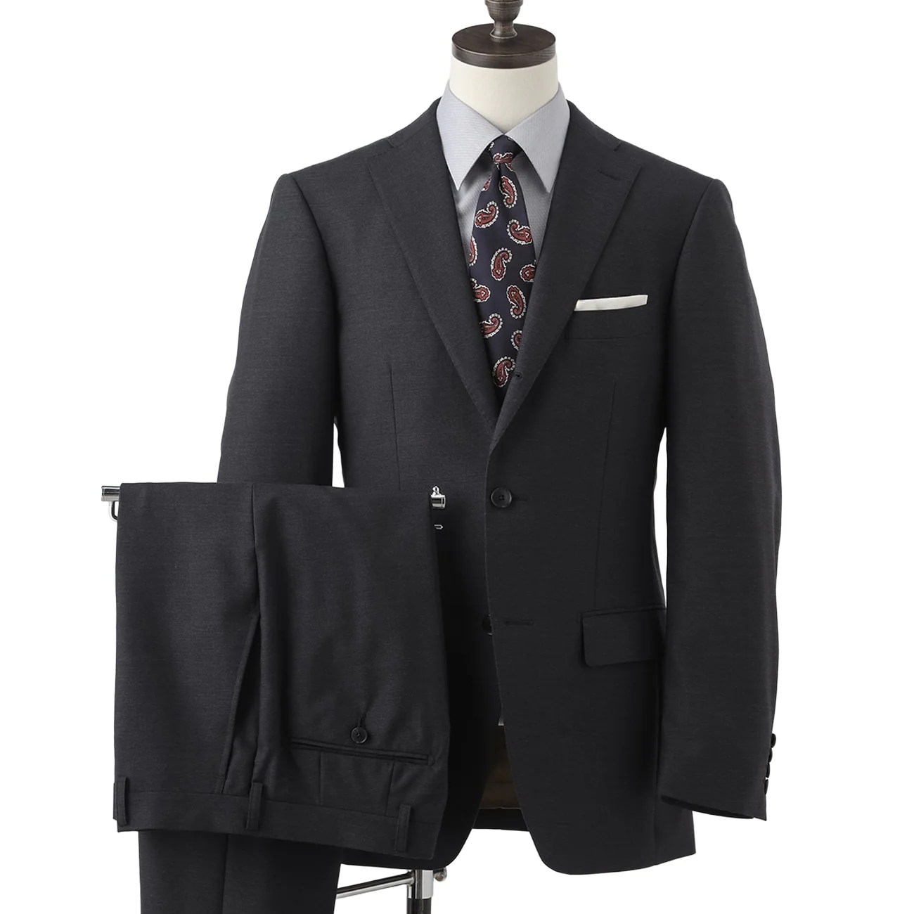 Golden Prestige Line Solid Suit - Charcoal Gray - Image 8