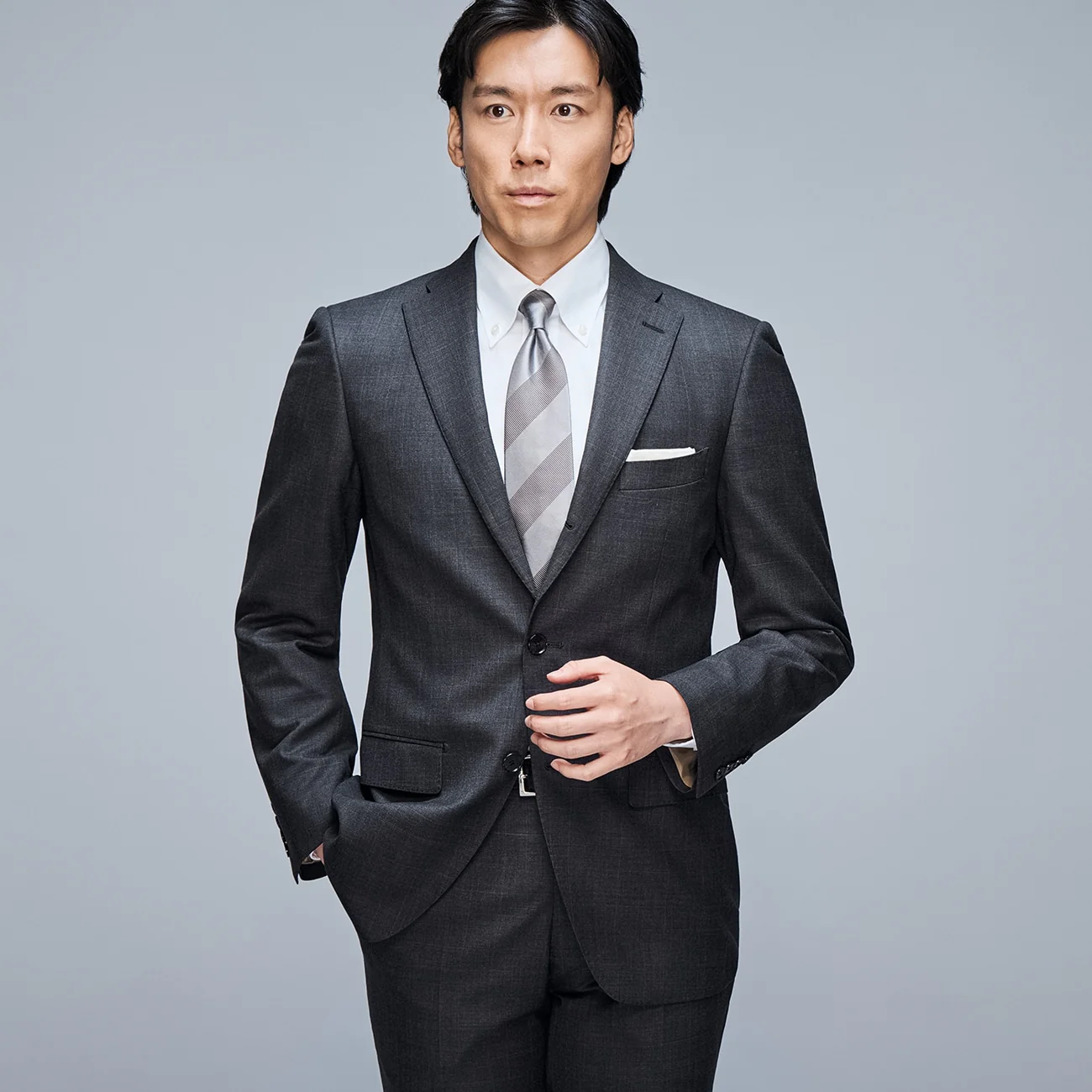 Golden Prestige Line Glen-plaid Suit - Charcoal Gray