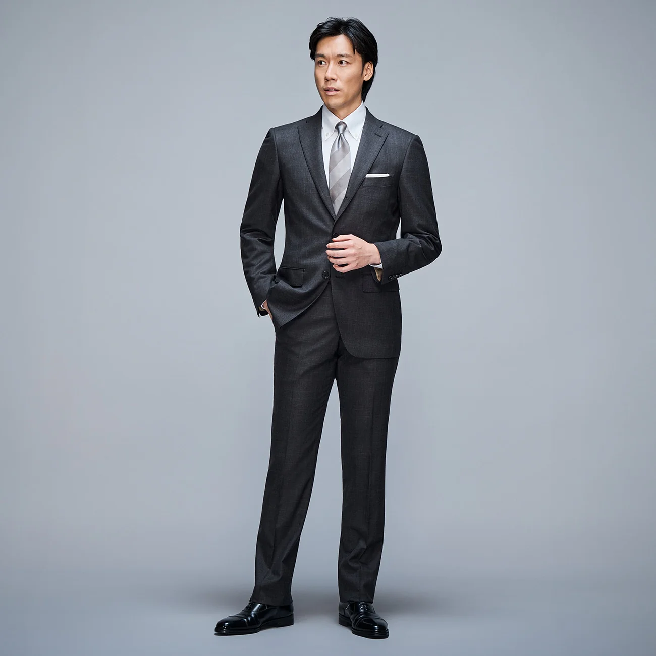 Golden Prestige Line Glen-plaid Suit - Charcoal Gray - Image 2