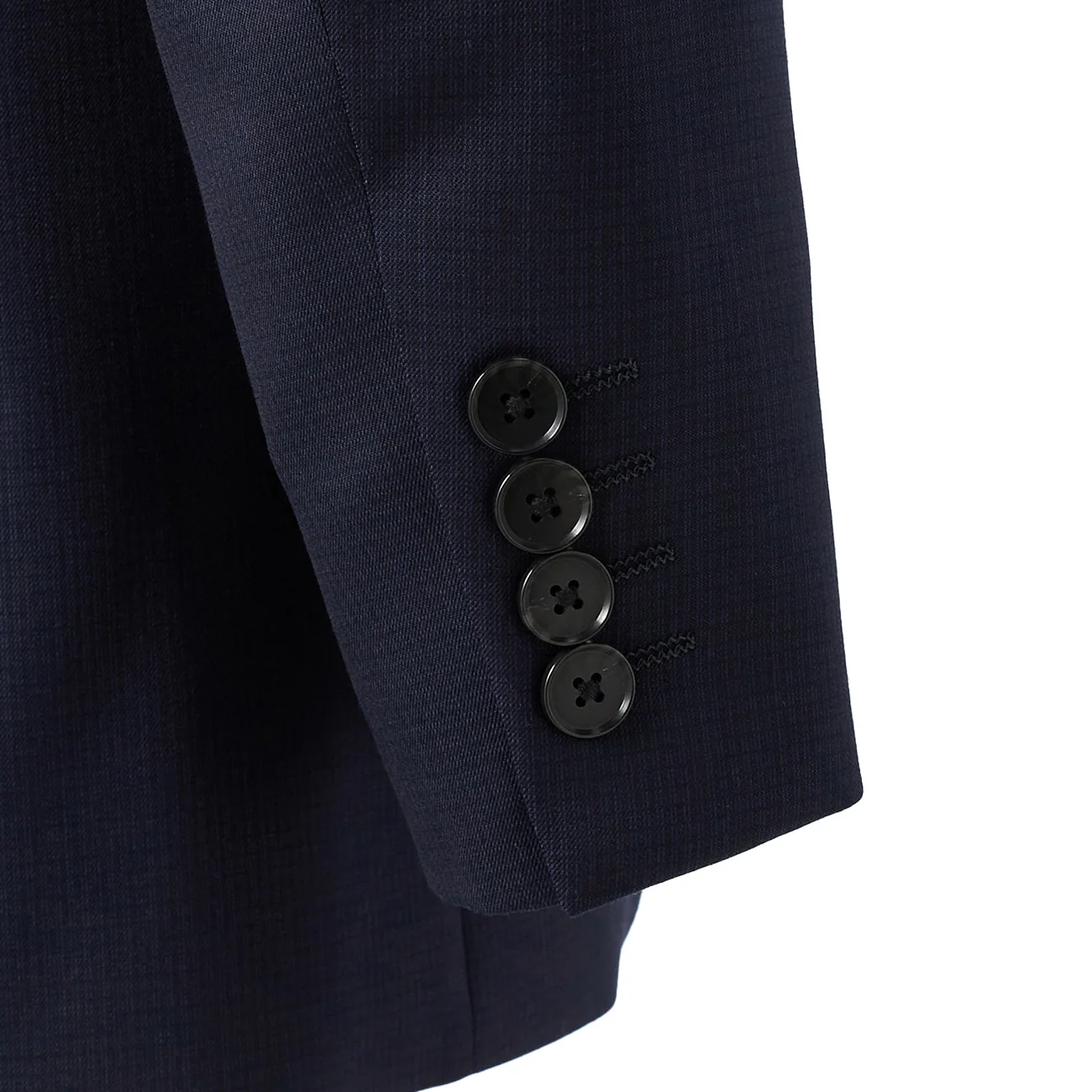 Golden Prestige Line Micro Check Slim Fit Suit - Navy - Image 5
