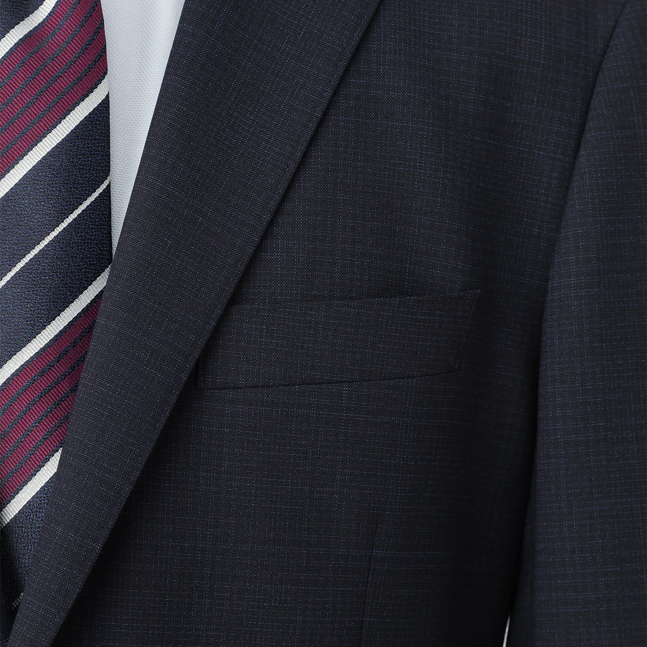 Washable Glen-plaid Slim Fit Suit - Navy - Image 7