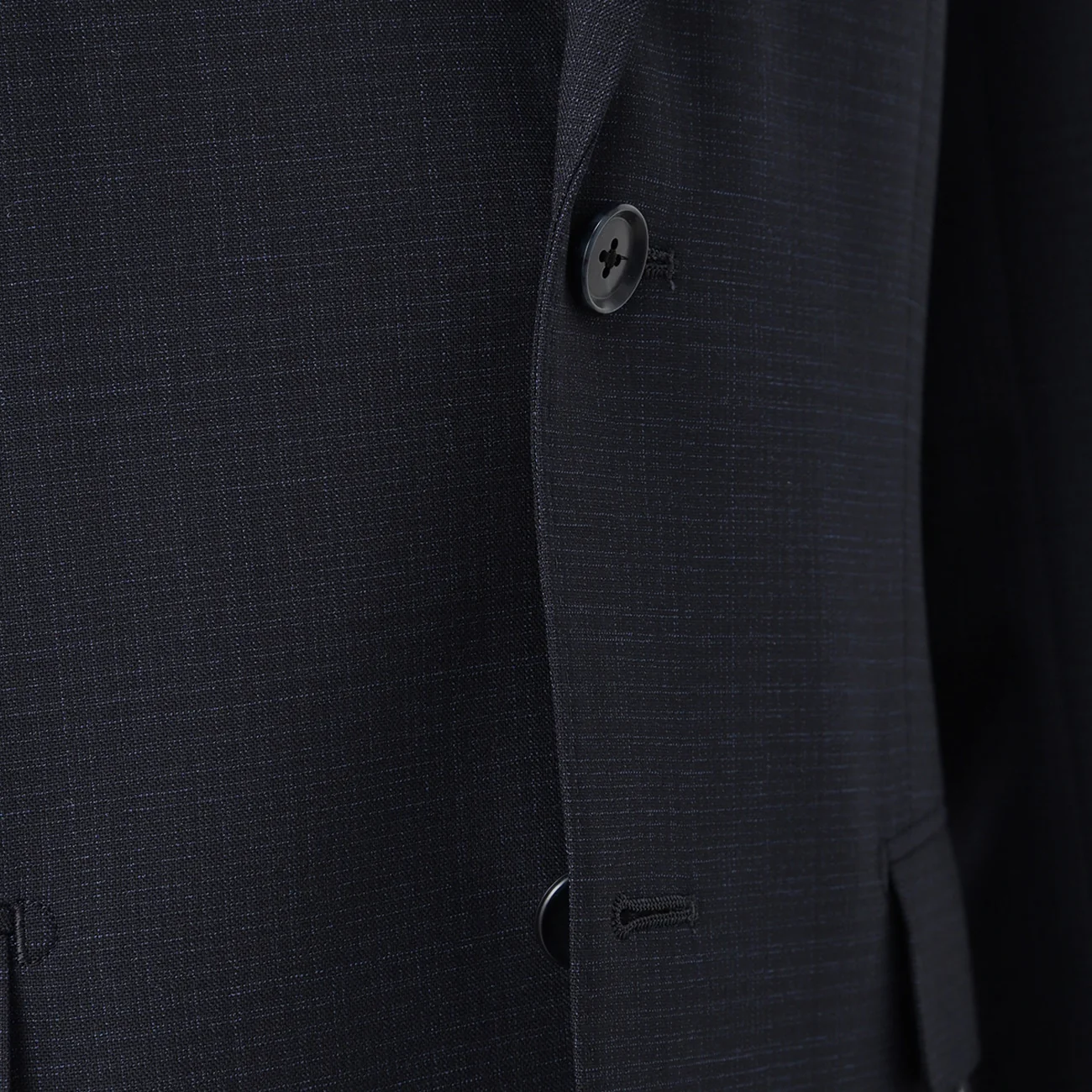 Washable Glen-plaid Slim Fit Suit - Navy - Image 8
