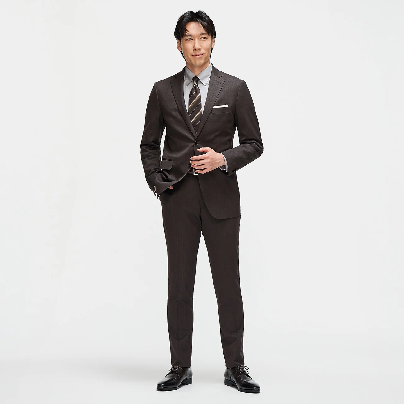 Washable Slim Fit Suit - Brown - Image 2