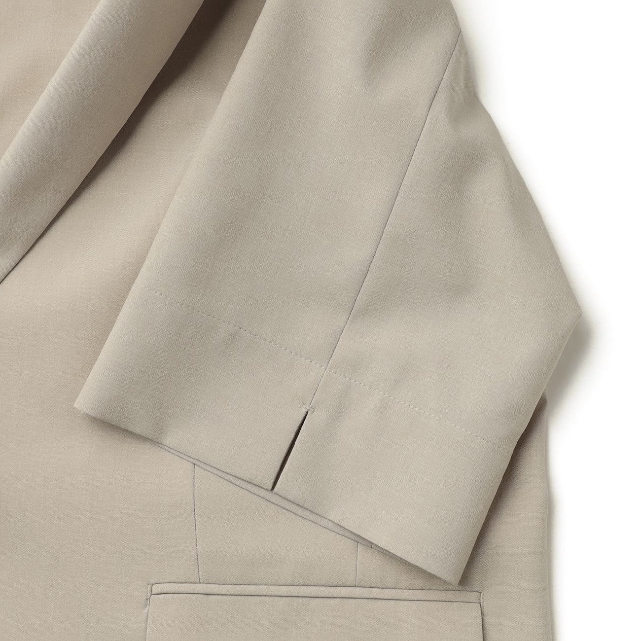 RIRANCHA Stretch Short Sleeve Jacket - Beige - Image 8