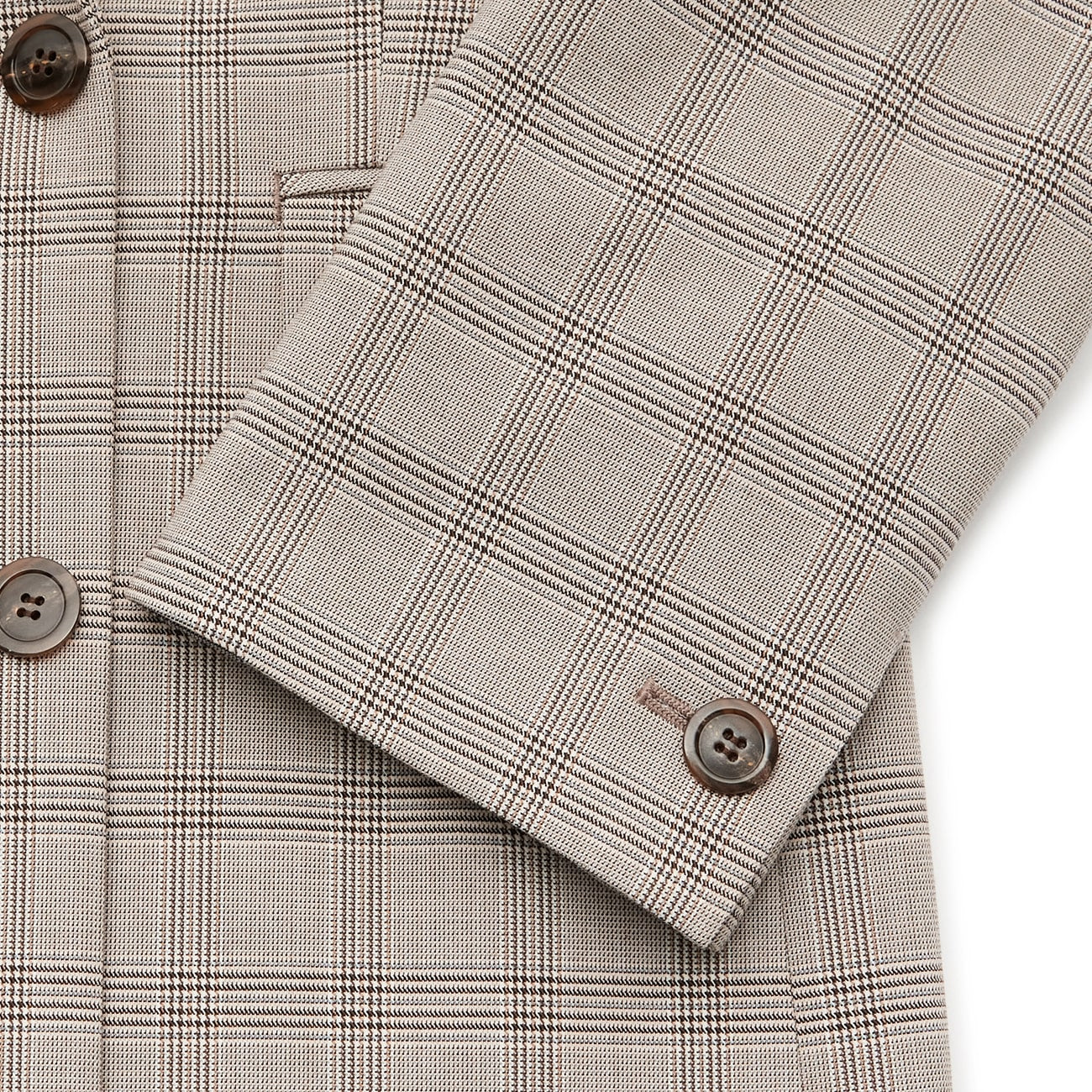 Check Double-Breasted Jacket - Gray Beige - Image 11