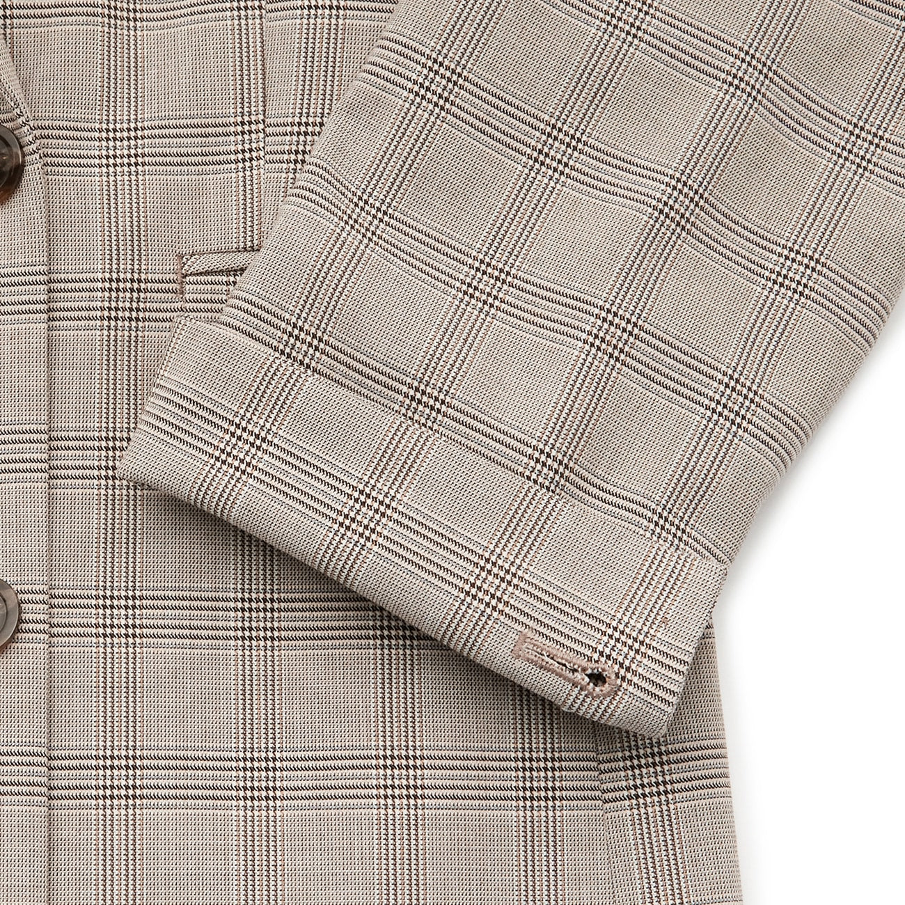 Check Double-Breasted Jacket - Gray Beige - Image 12
