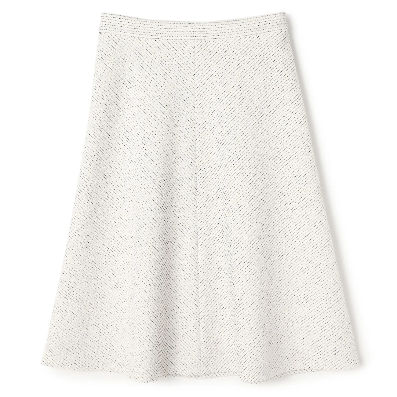 Knit Tweed Flare Skirt - Off White - Image 15