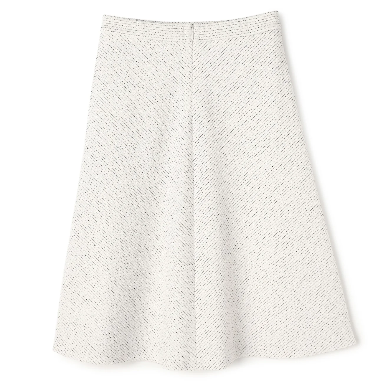 Knit Tweed Flare Skirt - Off White - Image 16