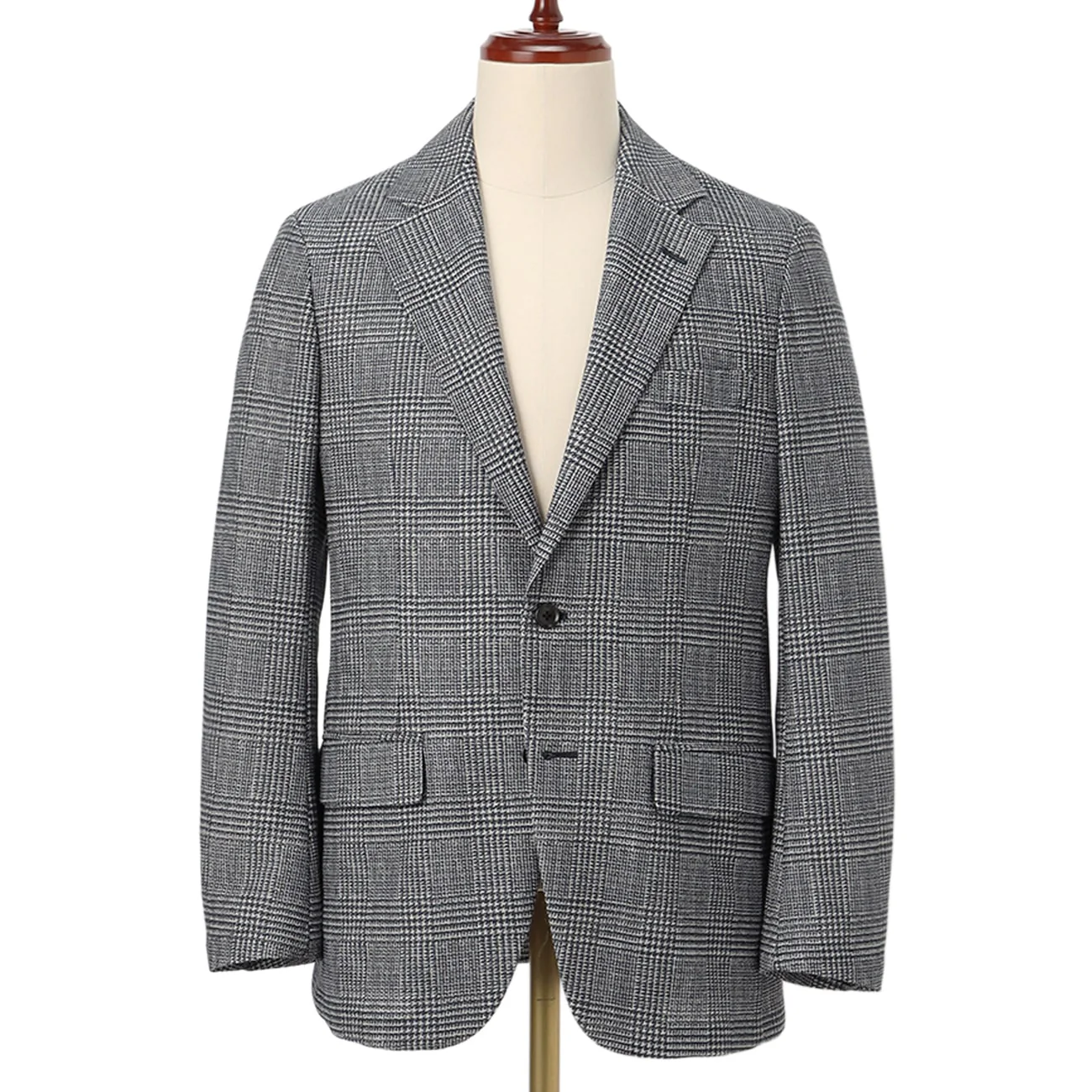Bishu Japanese Fabric Washable Linen Blend Glen-Plaid Sport Coat