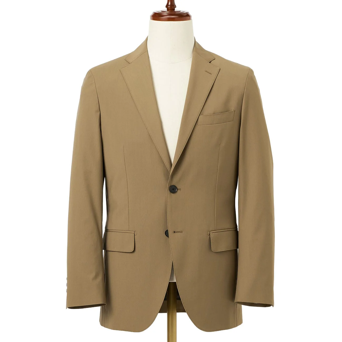 Washable Super Stretch Chambray-Like Suit Jacket - Beige - Image 3