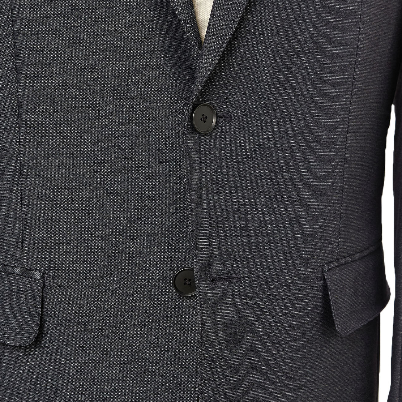 Washable Super Stretch Denim-Like Suit Jacket - Navy - Image 6