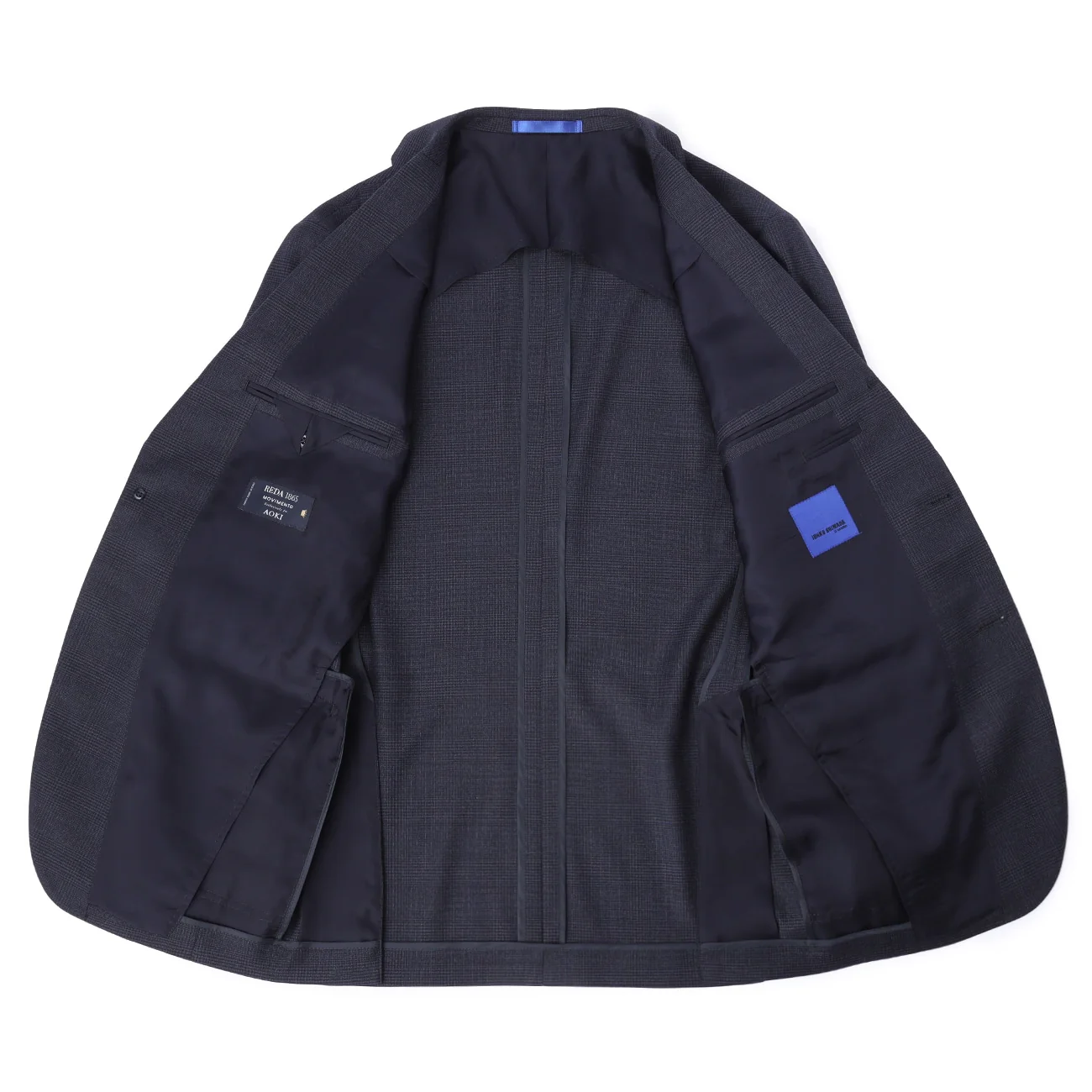REDA Super Stretch Glen-plaid Jacket - Navy - Image 13