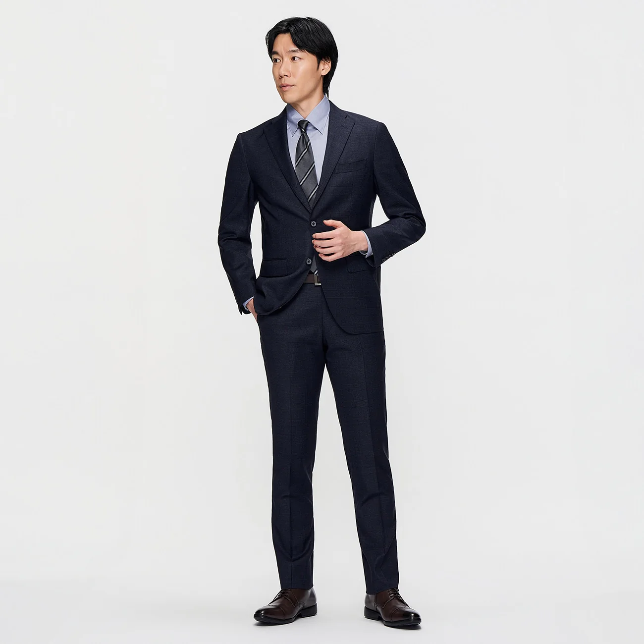 REDA Super Stretch Glen-plaid Jacket - Navy - Image 3