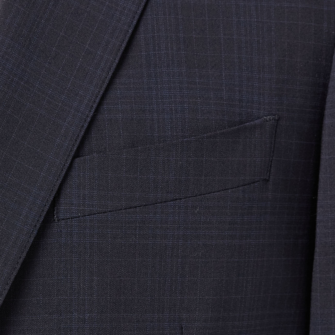 Washable Super Stretch Glen Plaid Wool Blend Suit Jacket - Navy - Image 3