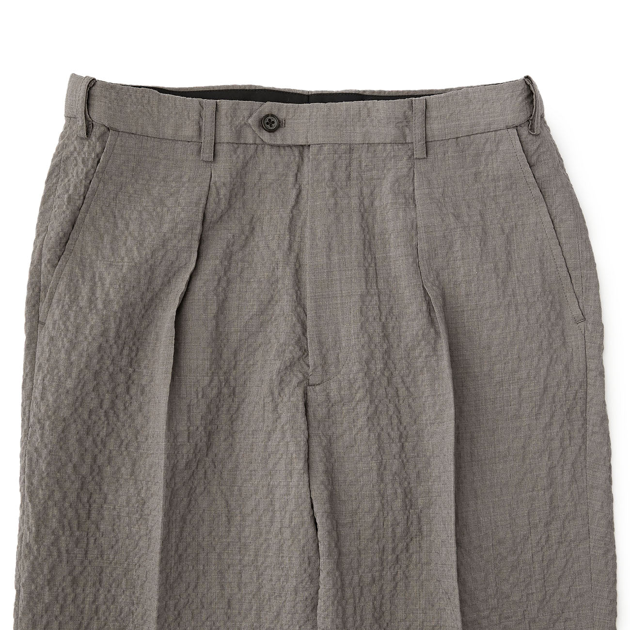 Wool Seersucker Single-Pleated Suit Pants - Image 24