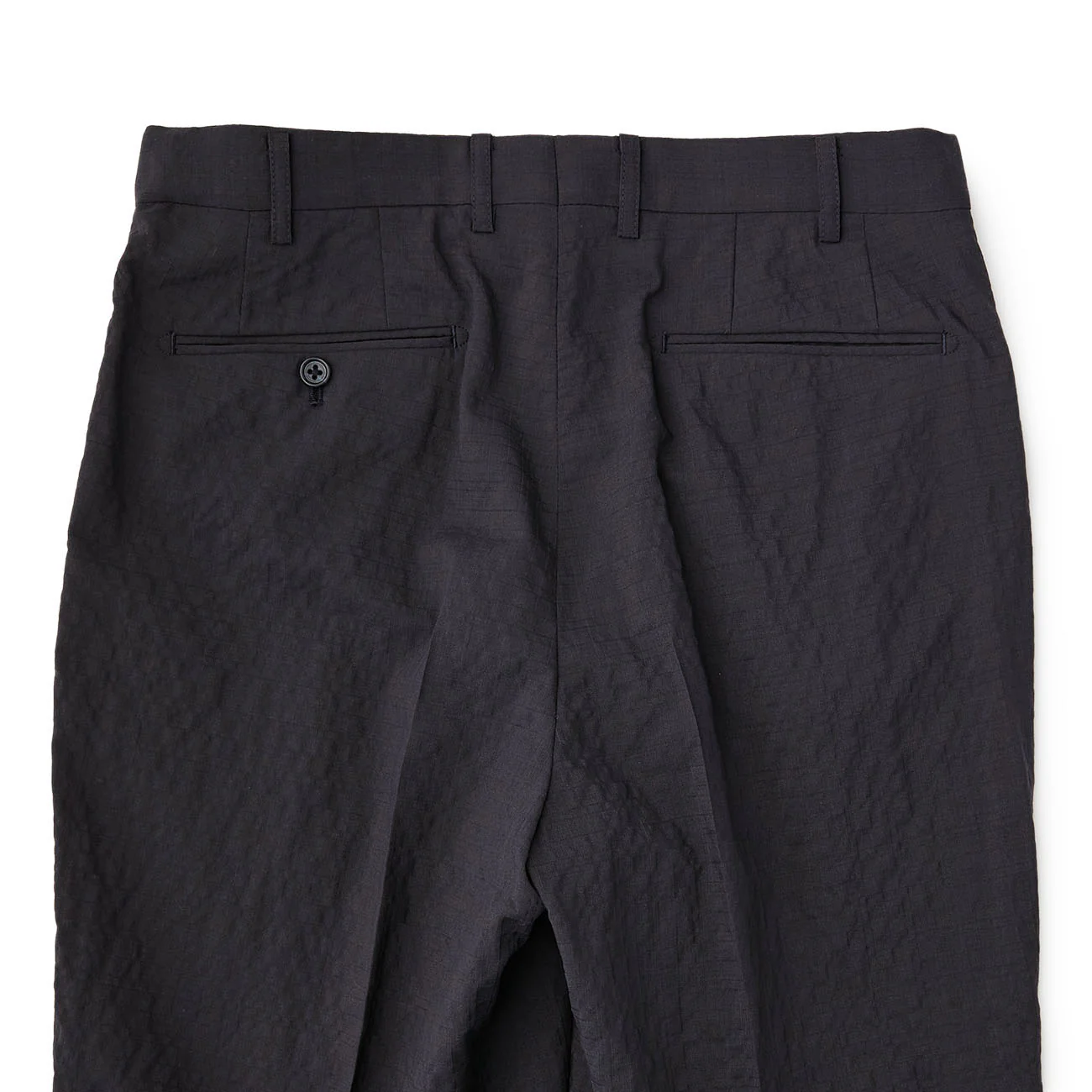 Wool Seersucker Single-Pleated Suit Pants - Image 4