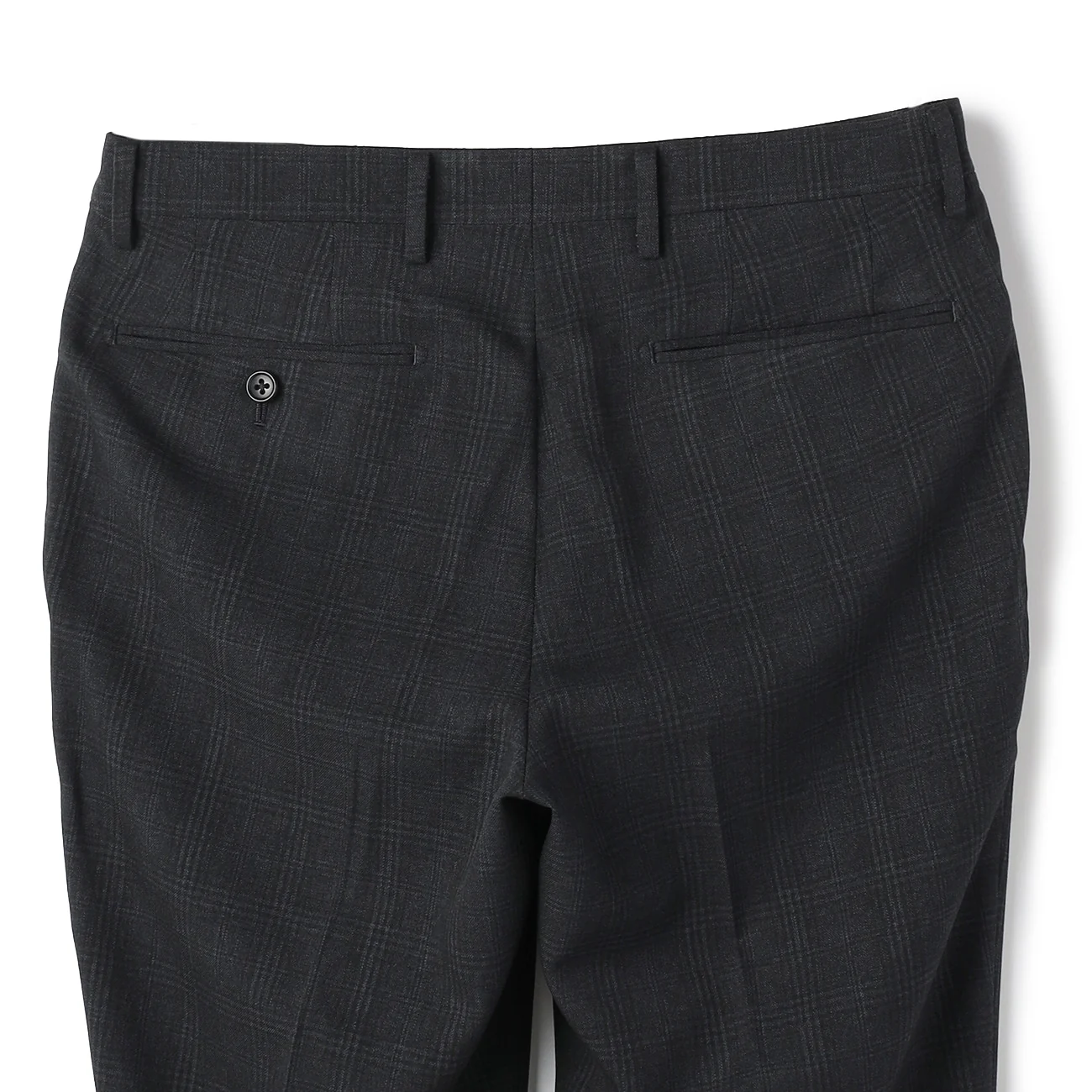 Washable Non-iron Stretch Glen-plaid Tapered Pants - Navy - Image 10