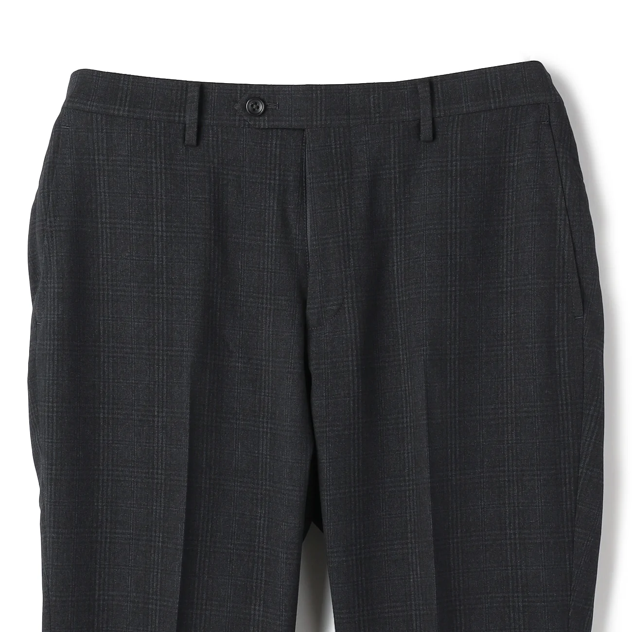 Washable Non-iron Stretch Glen-plaid Tapered Pants - Navy - Image 9