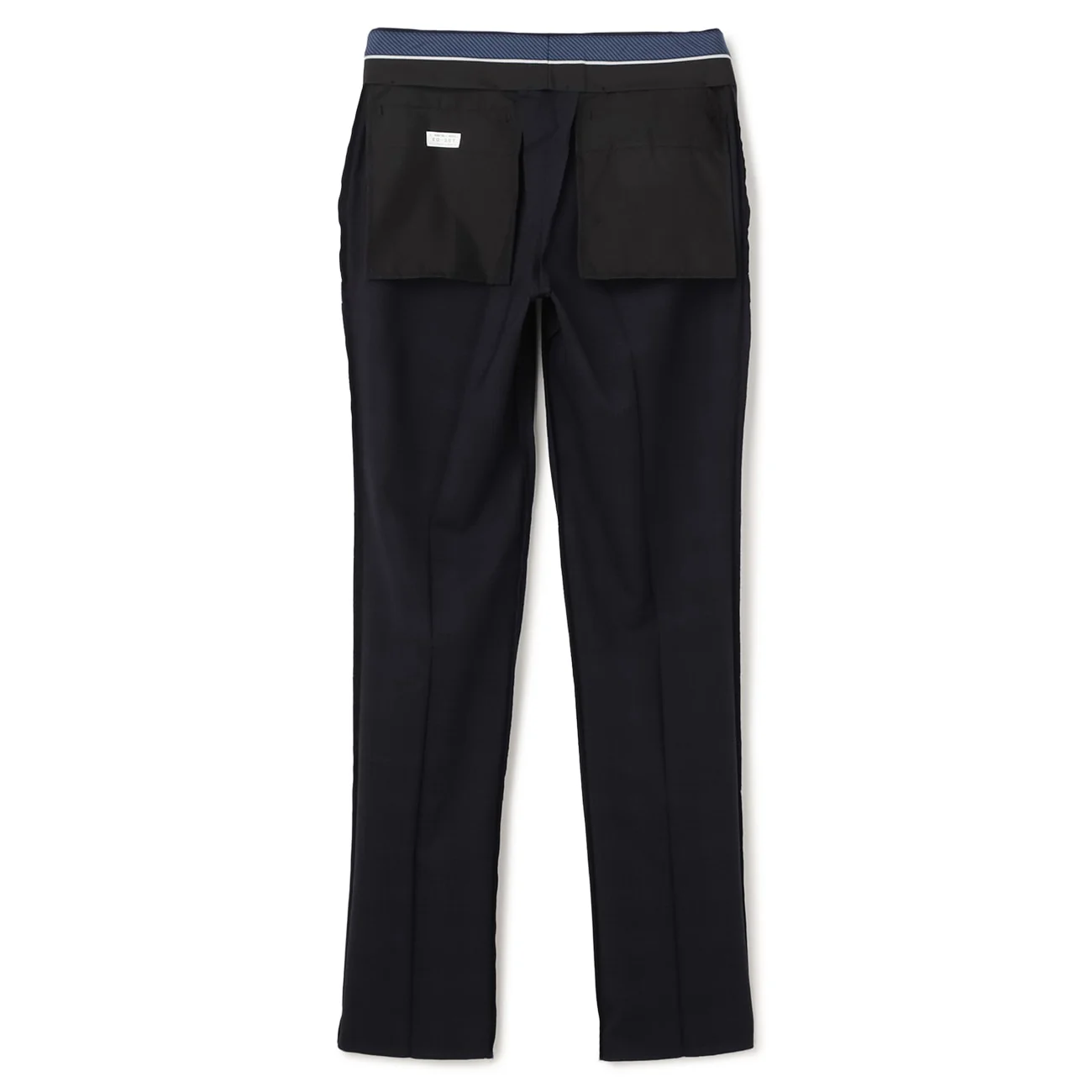 Washable Super Stretch Glen Plaid Wool Blend Tapered Suit Pants - Navy - Image 7