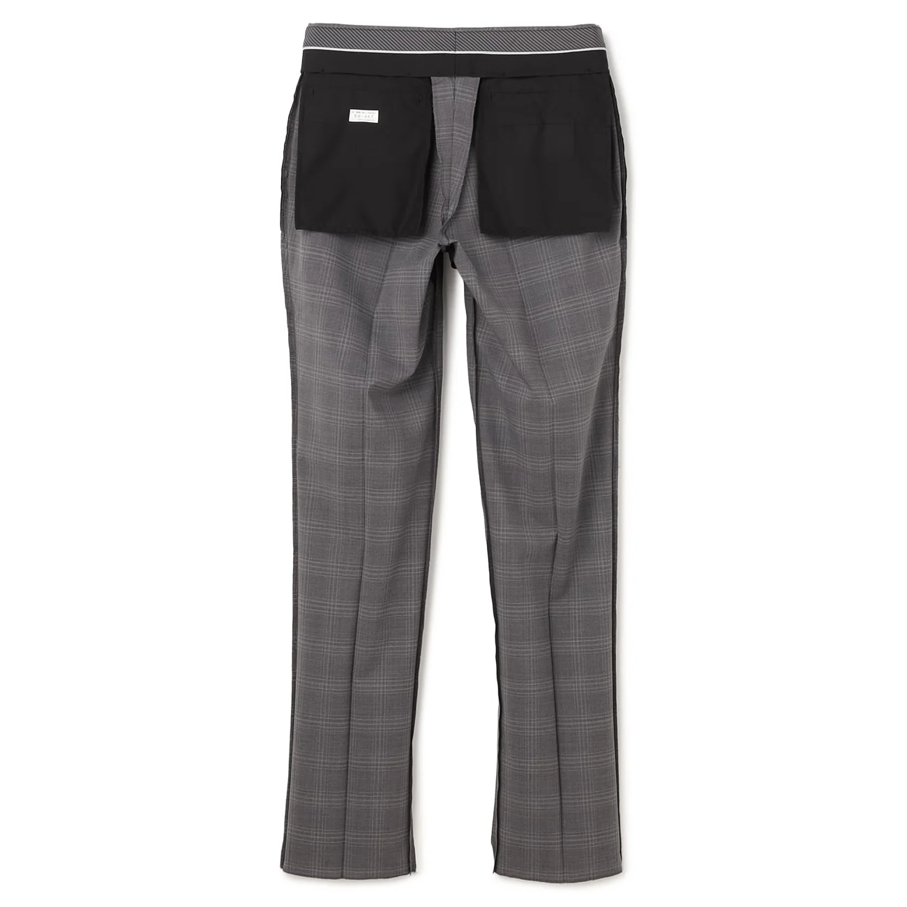 Washable Super Stretch Glen Plaid Wool Blend Tapered Suit Pants - Medium Gray - Image 7