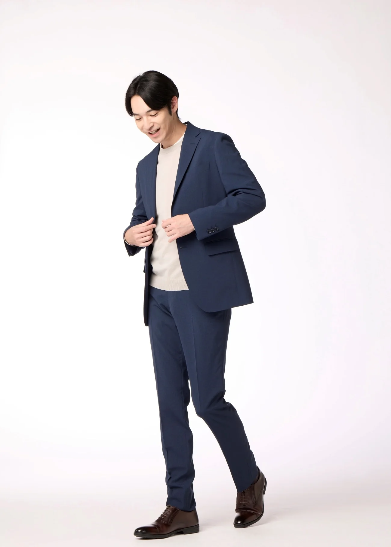 Washable Wrinkle-Resistant Stretch Textured Tapered Suit Pants - Image 2