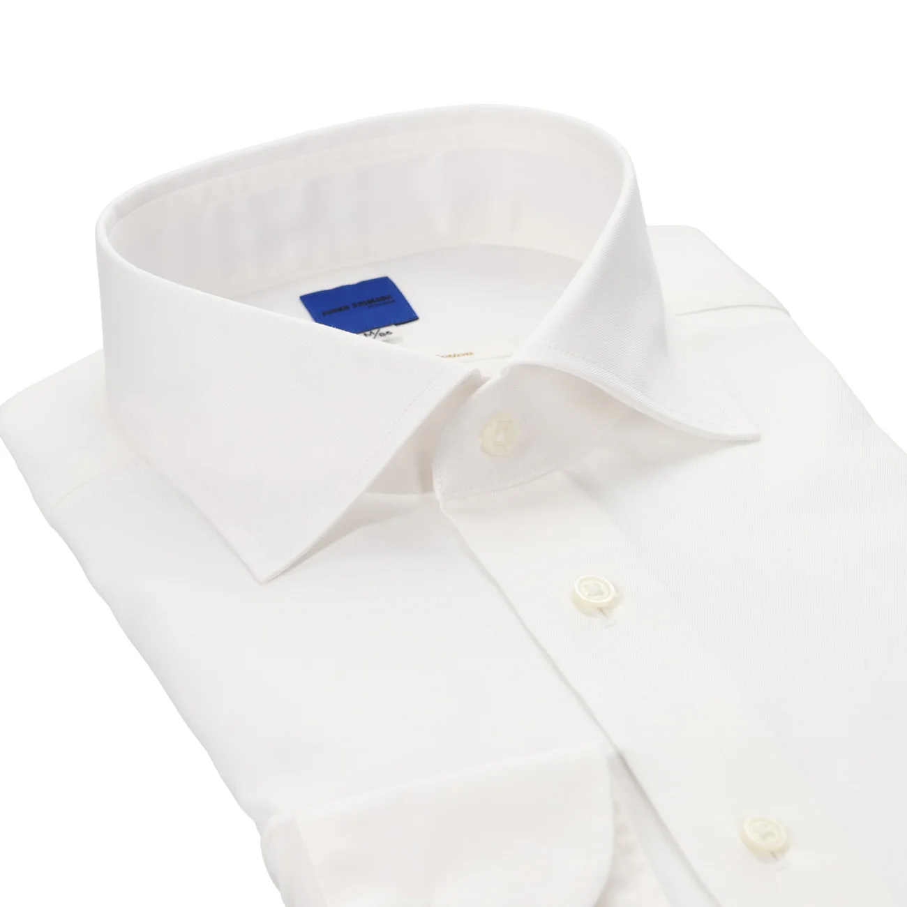 HITOYOSHI Spread Collar Micro-twill Shirt - White - Image 3