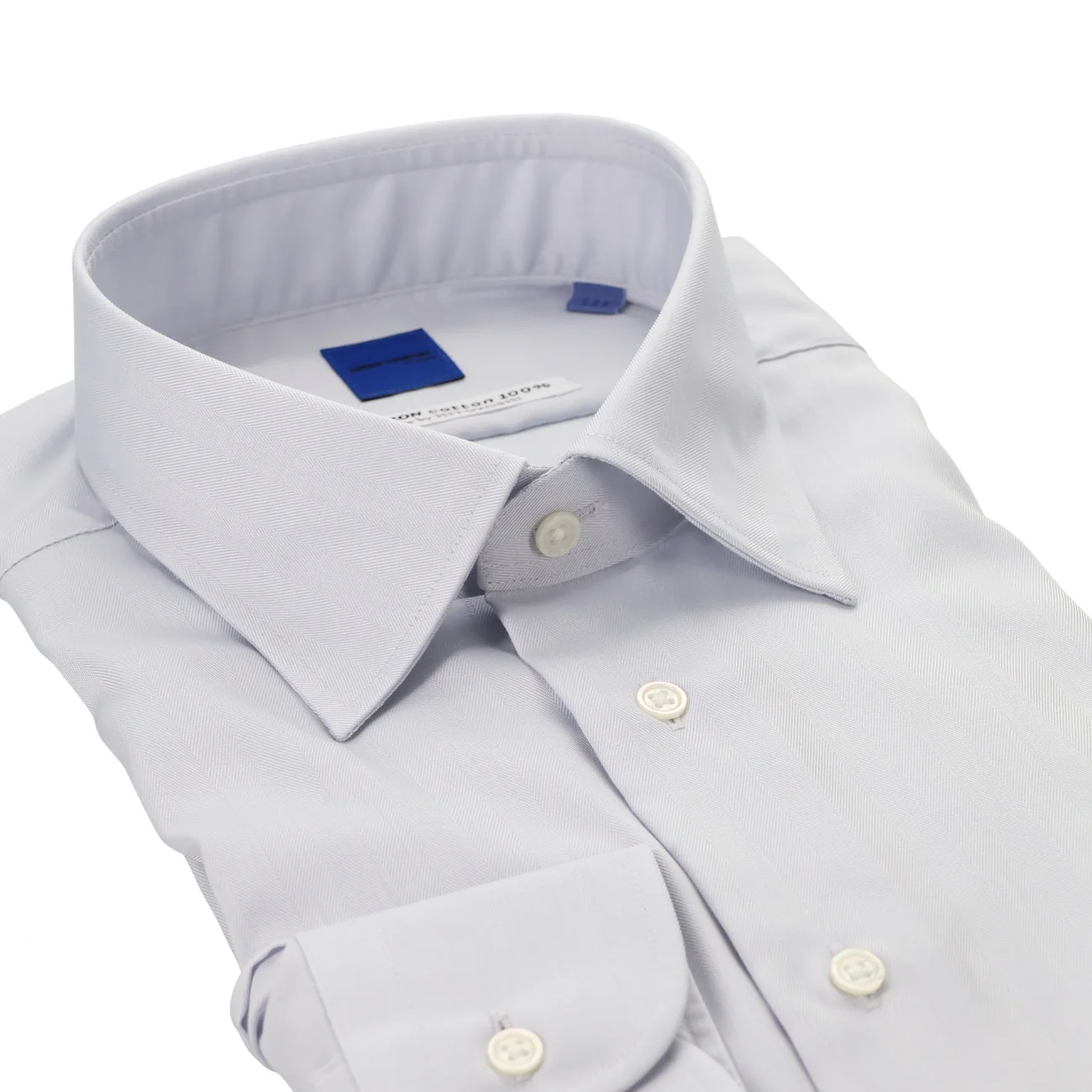 HITOYOSHI Non-iron Cotton Spread Collar Shirt - Gray - Image 3
