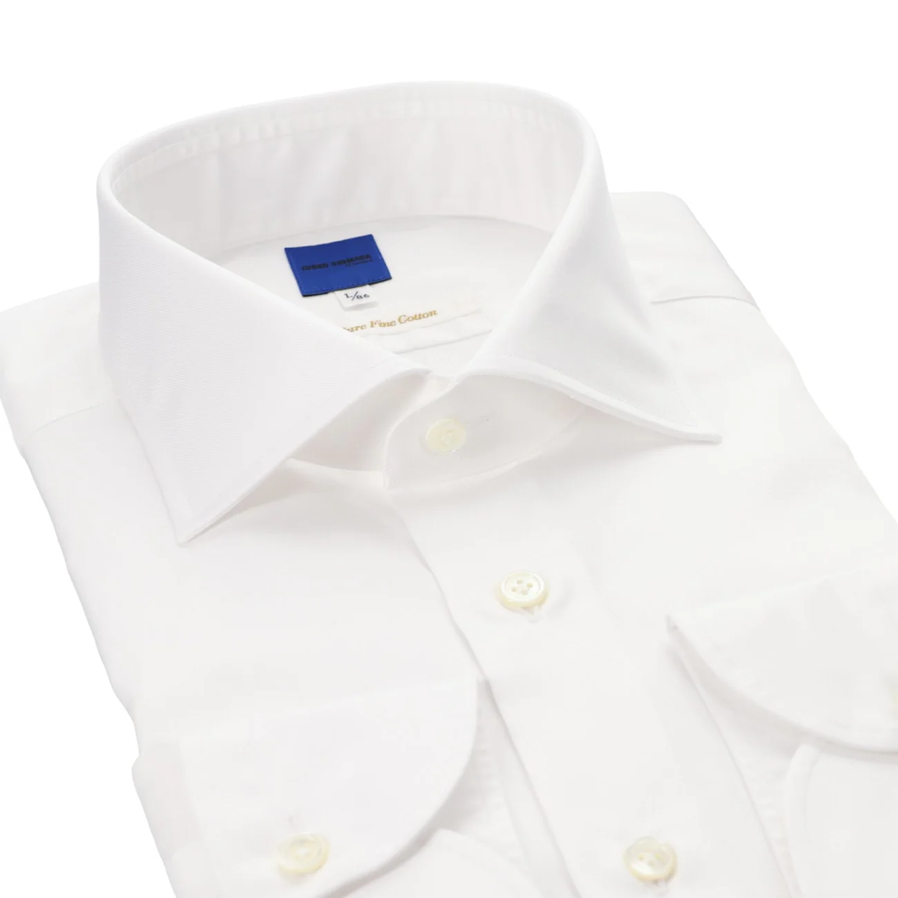 HITOYOSHI Japanese-Made Non-iron Cotton Spread Collar Shirt - White - Image 3