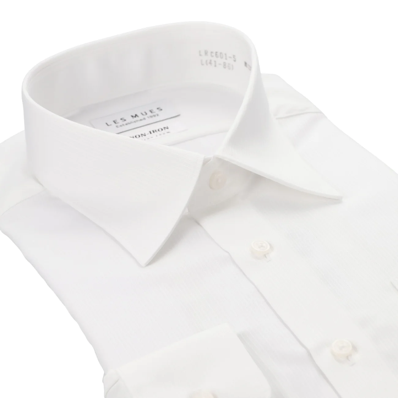 Non-Iron Cotton Point Collar Shirt - White - Image 3