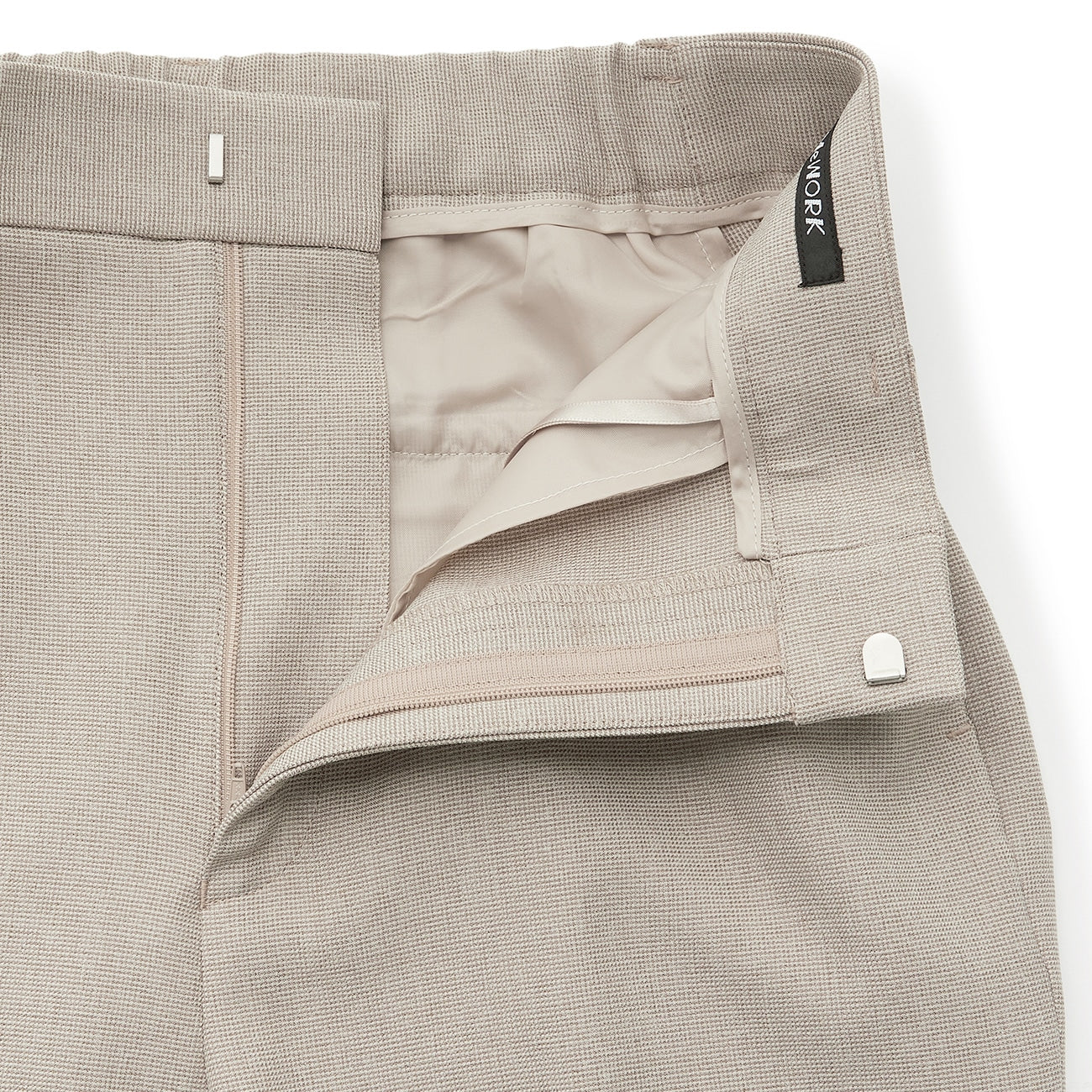 Stretch Melange Flare Pants - Beige - Image 6