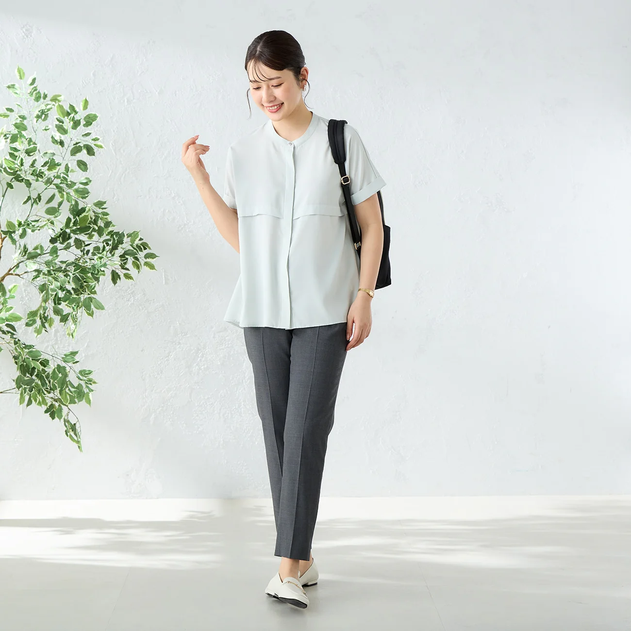 Aircool Washable Cropped Pants - Gray - Image 3