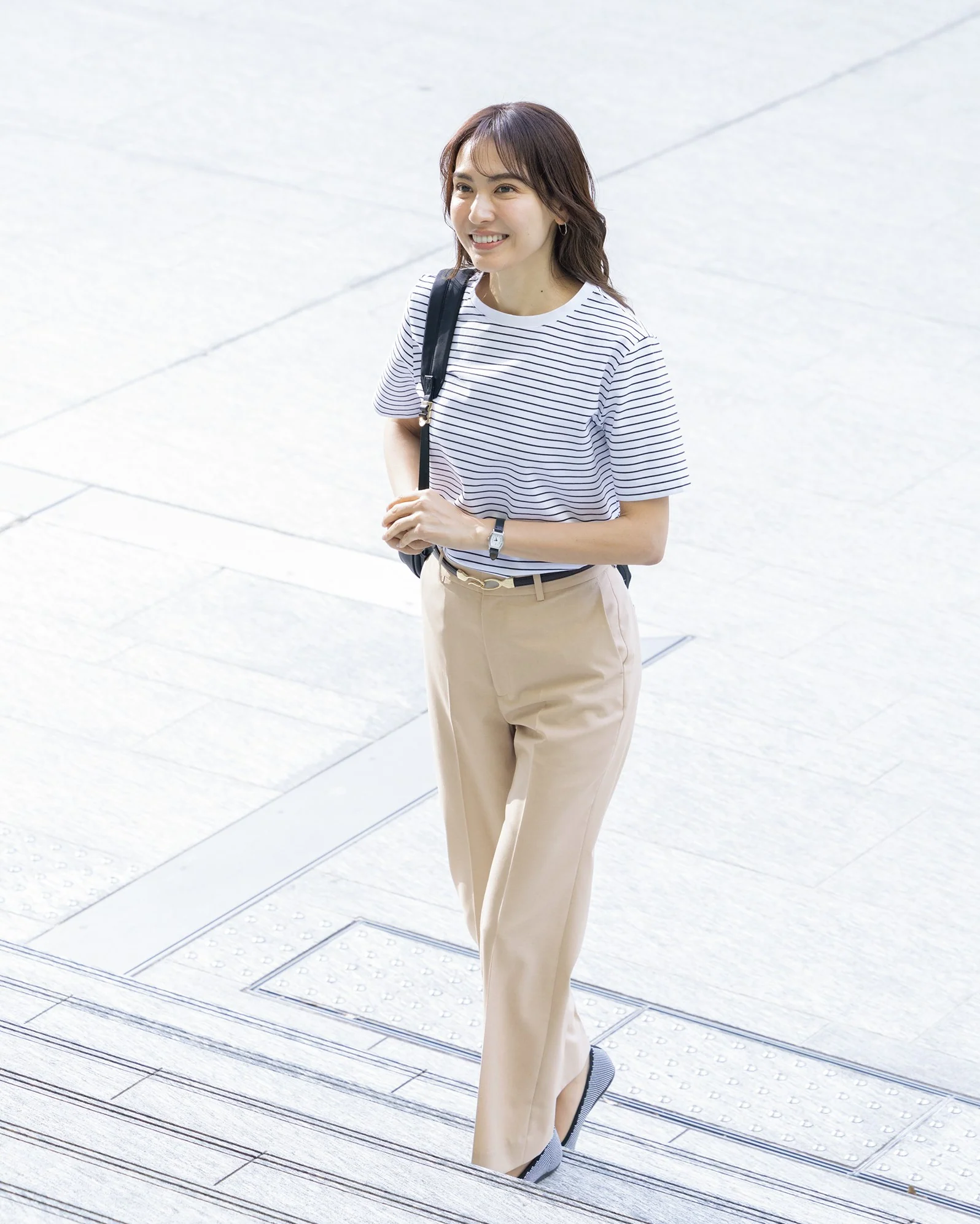 RIRANCHA Stretch Wide Pants - Beige - Image 8