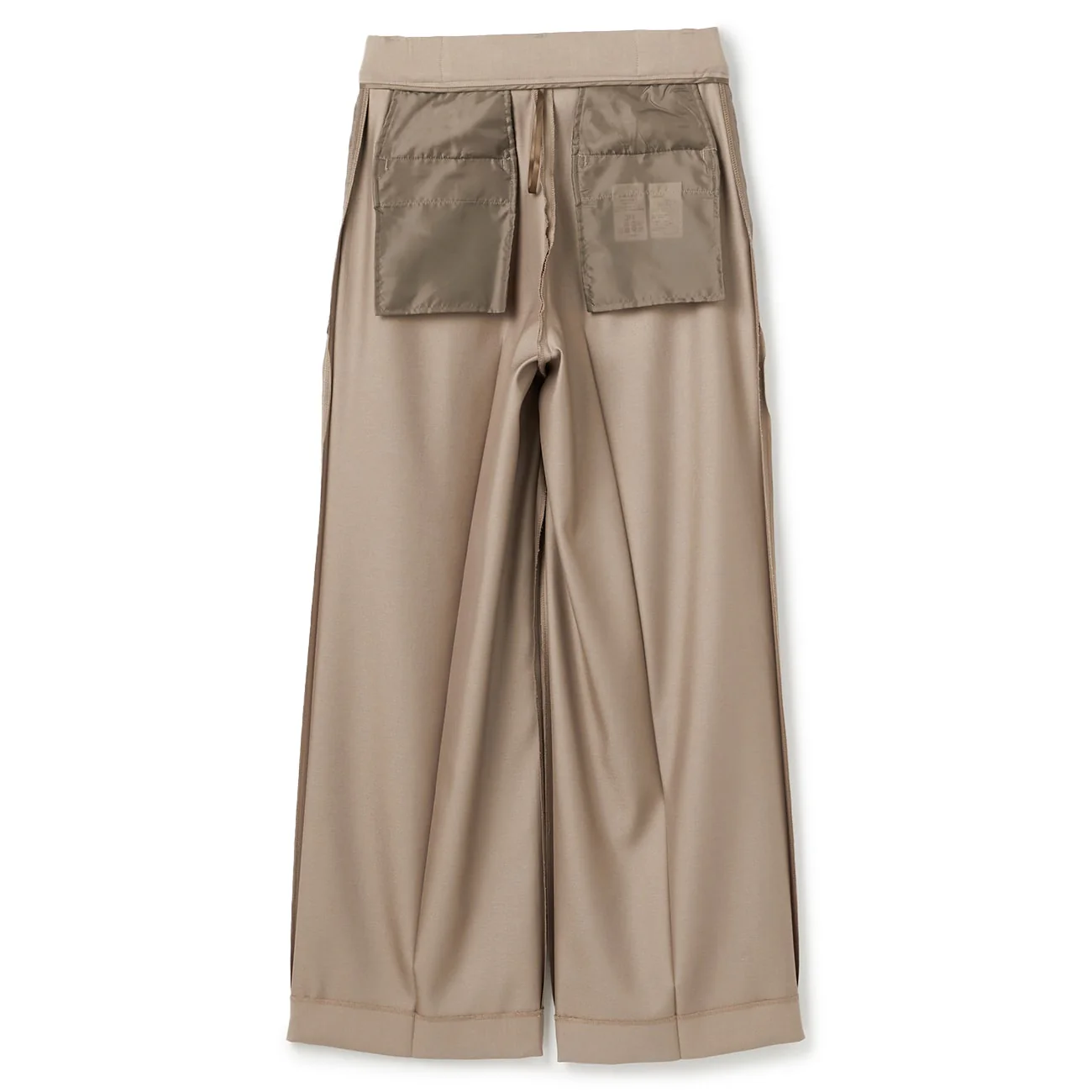 Stretch Bright Twill Wide Leg Pants - Beige - Image 11