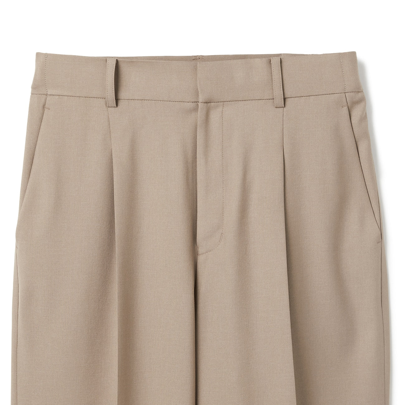 Stretch Bright Twill Wide Leg Pants - Beige - Image 6