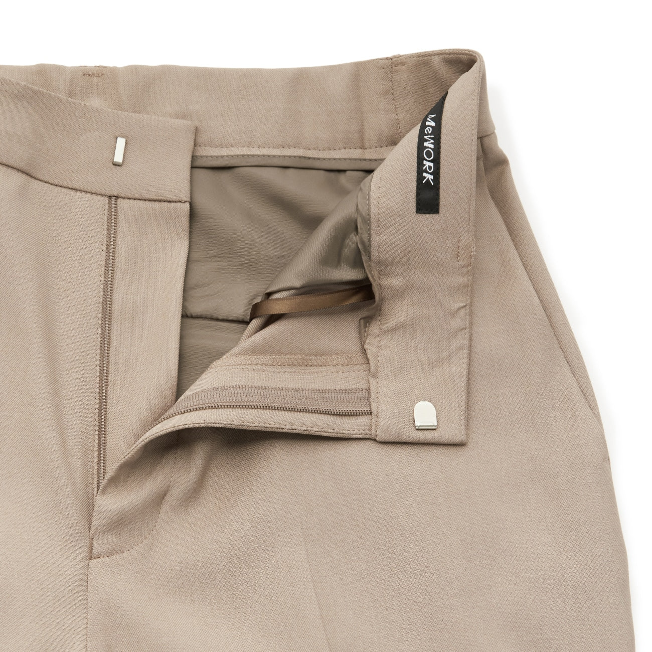 Stretch Bright Twill Straight Pants - Beige - Image 9