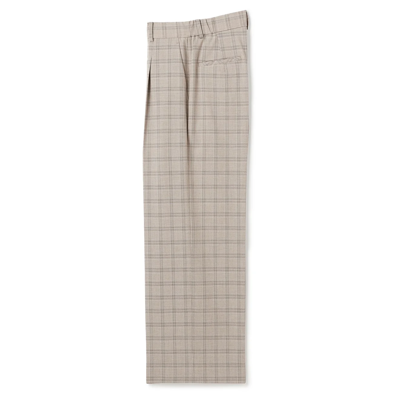 Check Wide Pants - Gray Beige - Image 6