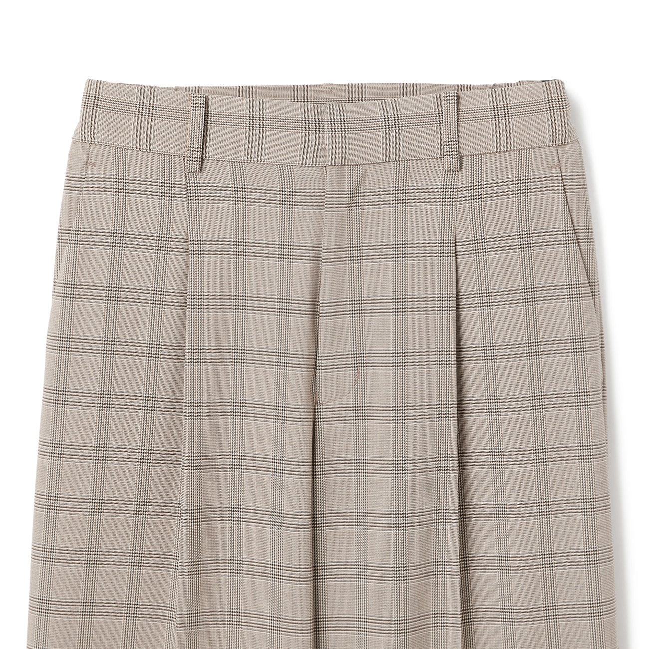 Check Wide Pants - Gray Beige - Image 7