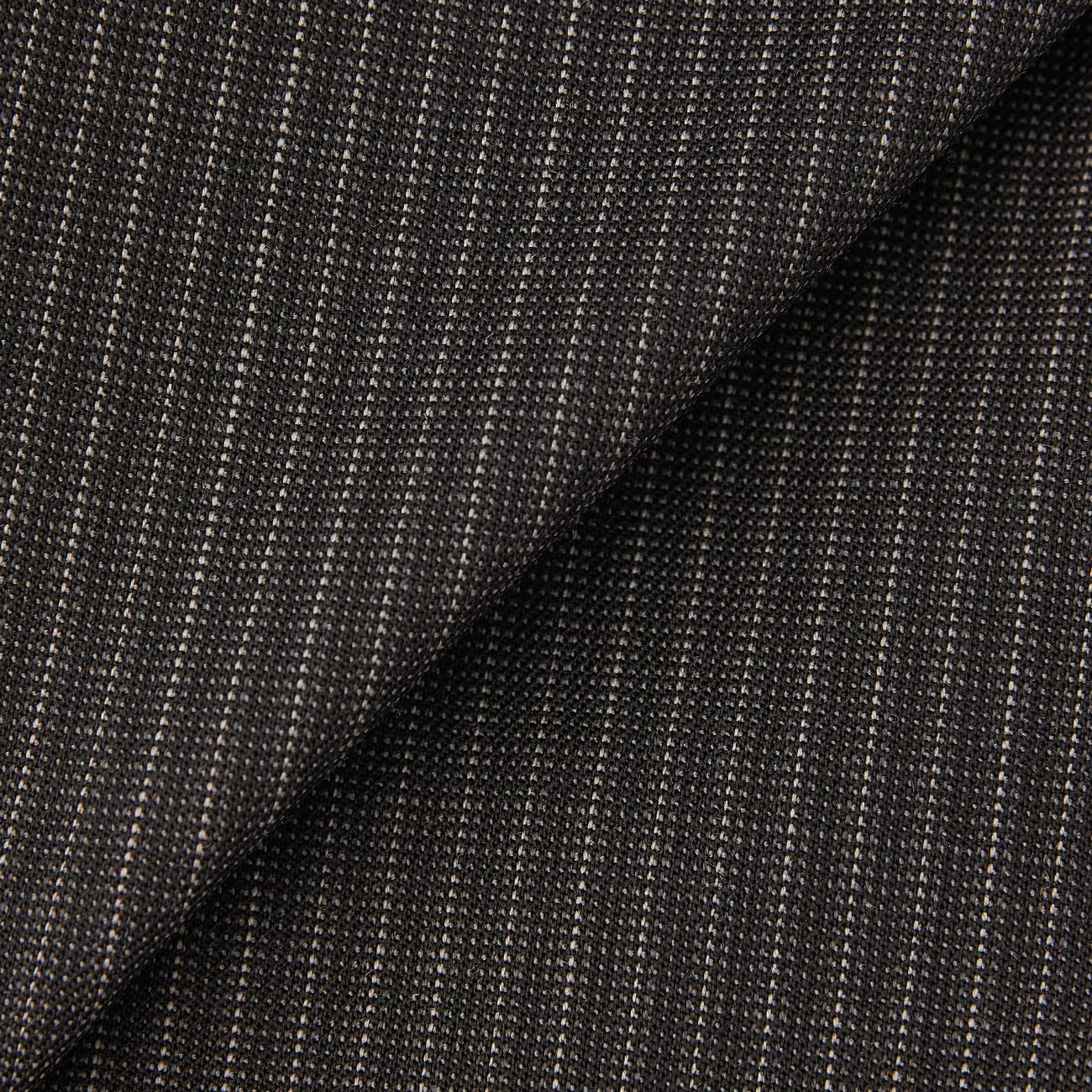 Stretch High-Quality Wool Blend Stripe Wide Pants - Black - Image 10