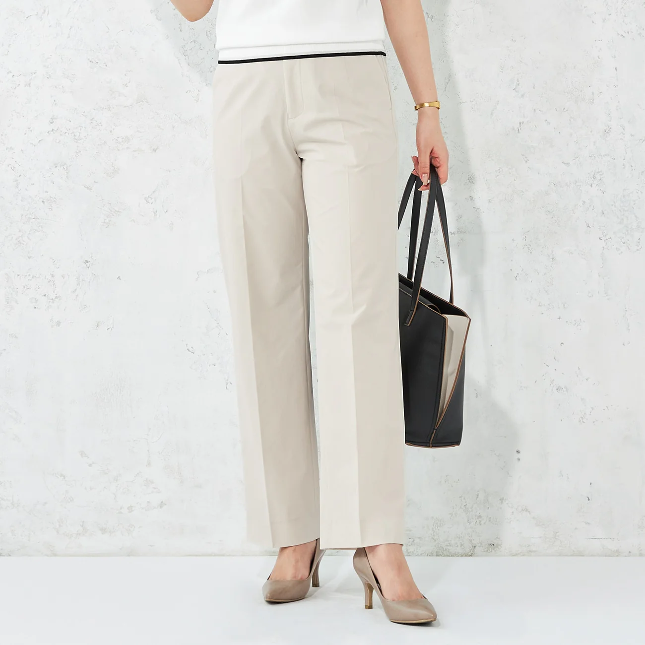TEXBRID Wide Pants - Beige