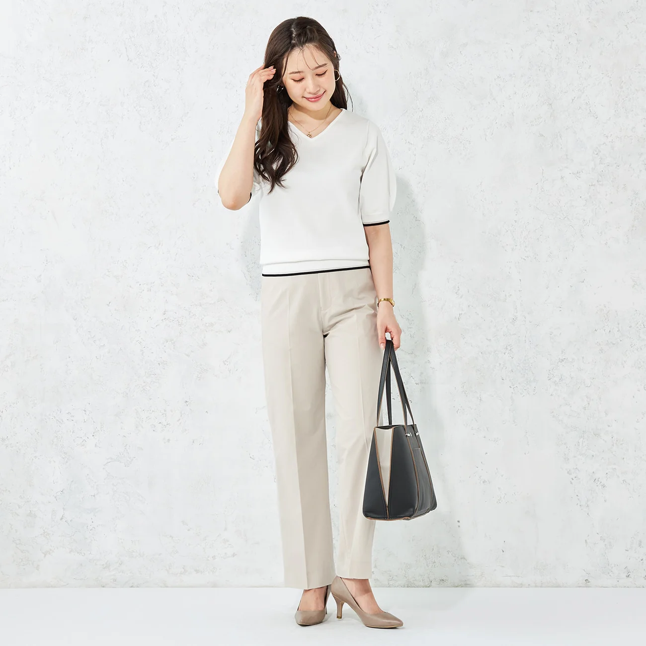 TEXBRID Wide Pants - Beige - Image 4