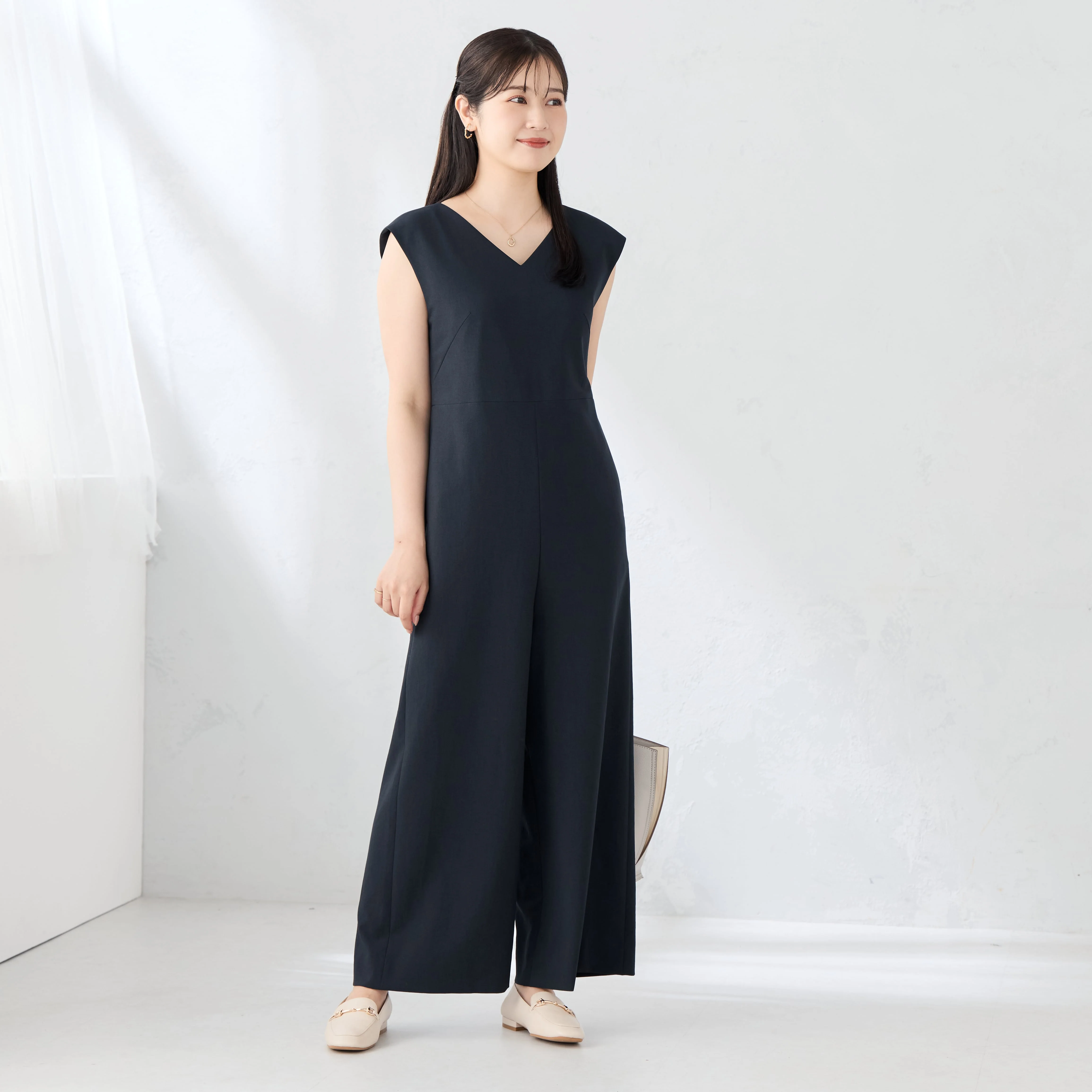 RIRANCHA Stretch Sleeveless Jumpsuit - Navy - Image 12