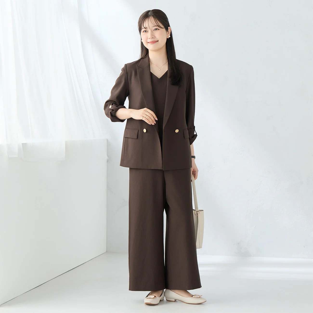 RIRANCHA Stretch Sleeveless Jumpsuit - Brown - Image 4